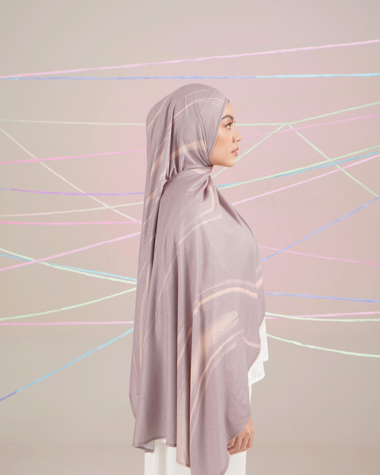ABSTRACT PAINT PASHMINA - LATTE