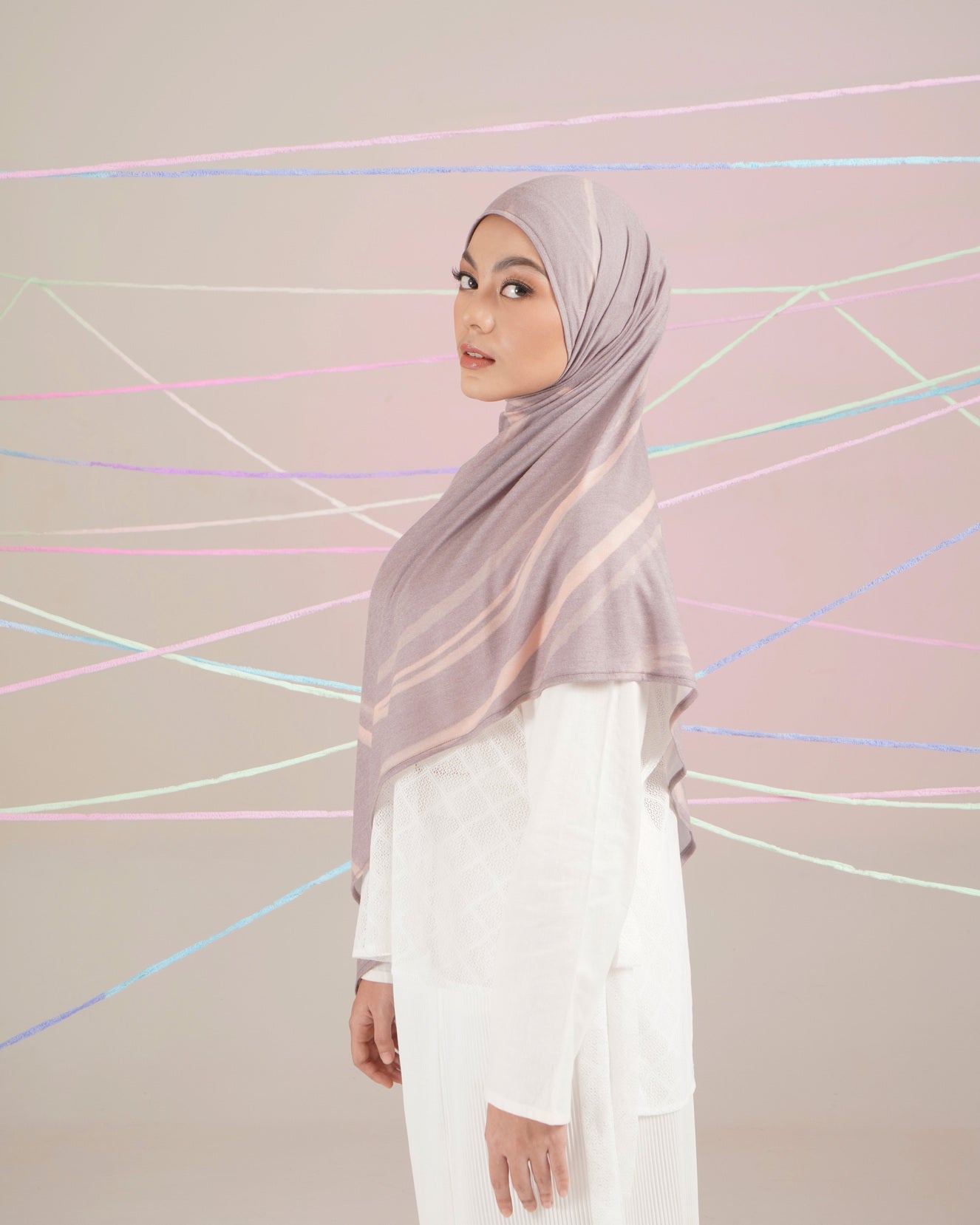 ABSTRACT PAINT PASHMINA - LATTE