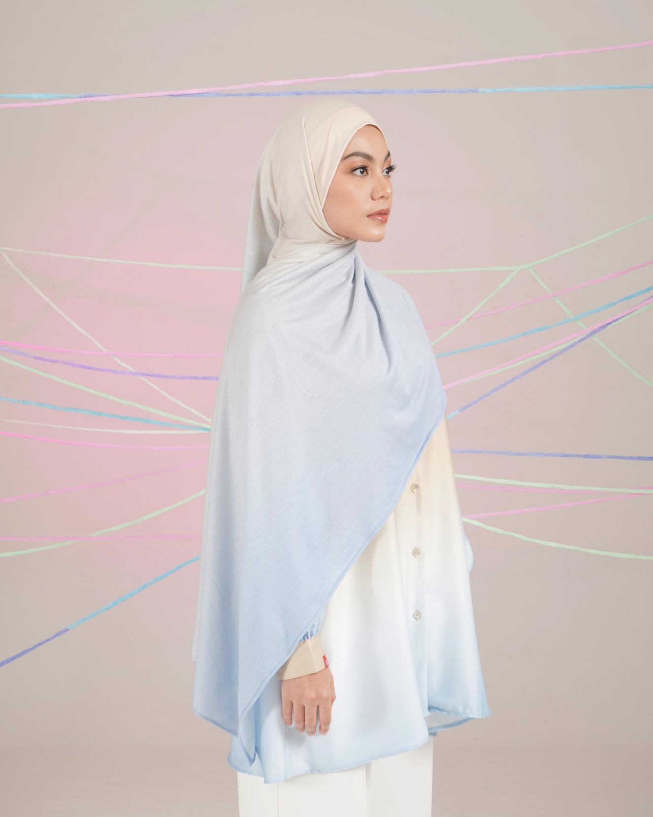 OMBRE PASHMINA A - BLUE SAND