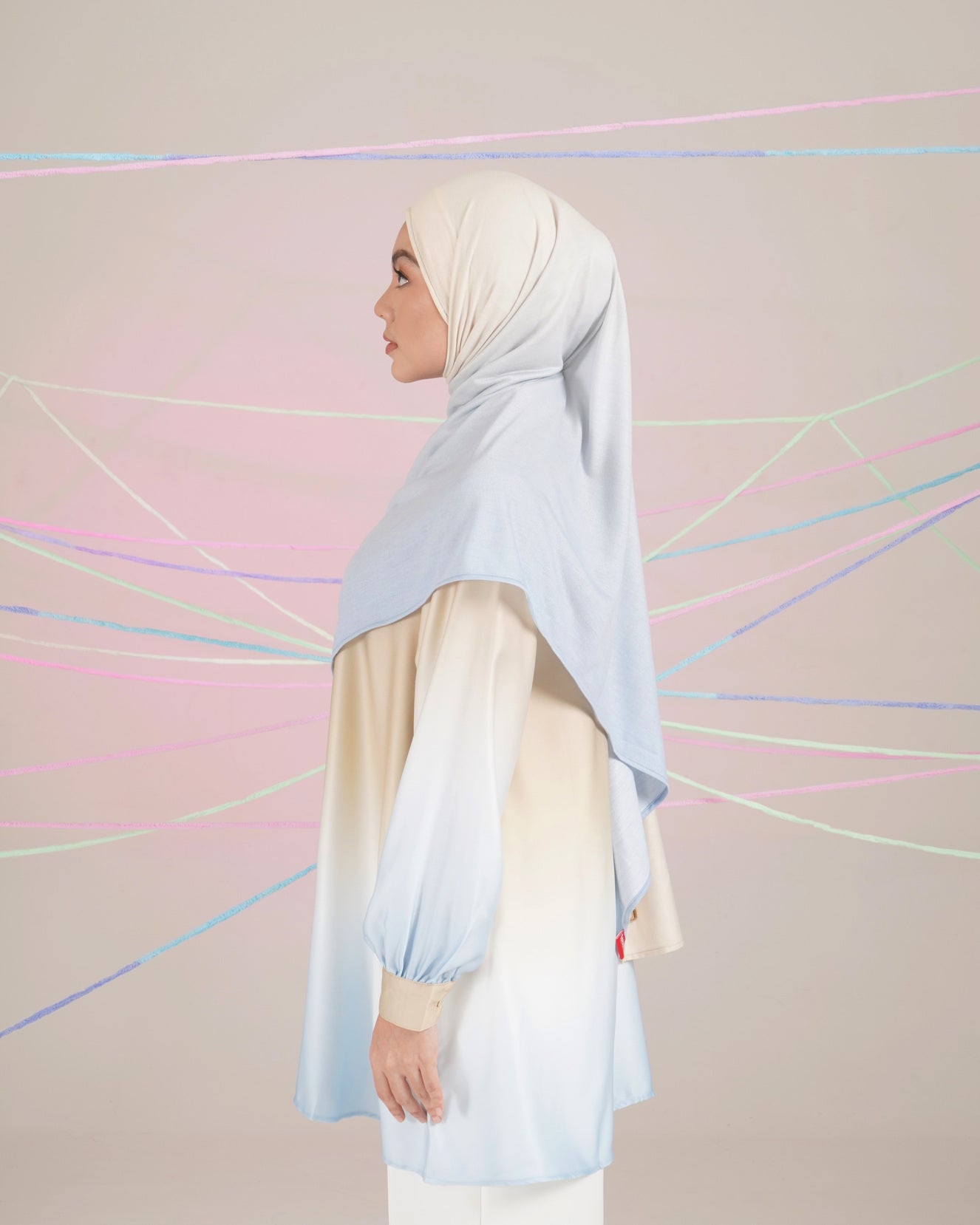 OMBRE PASHMINA A - BLUE SAND