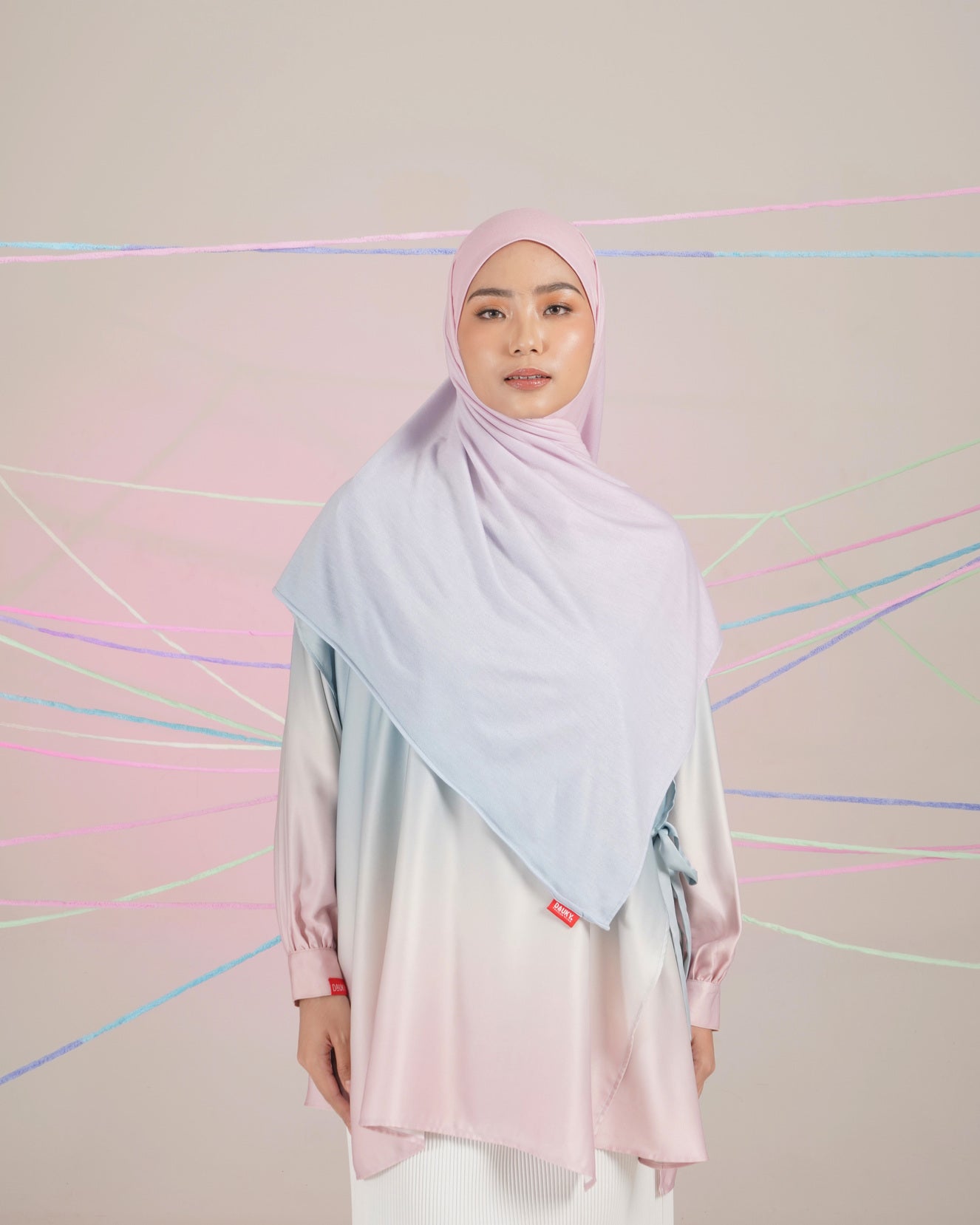 OMBRE PASHMINA A - BLUE PINK