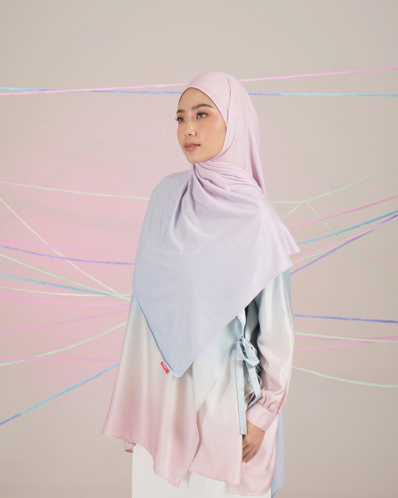 OMBRE PASHMINA A - BLUE PINK