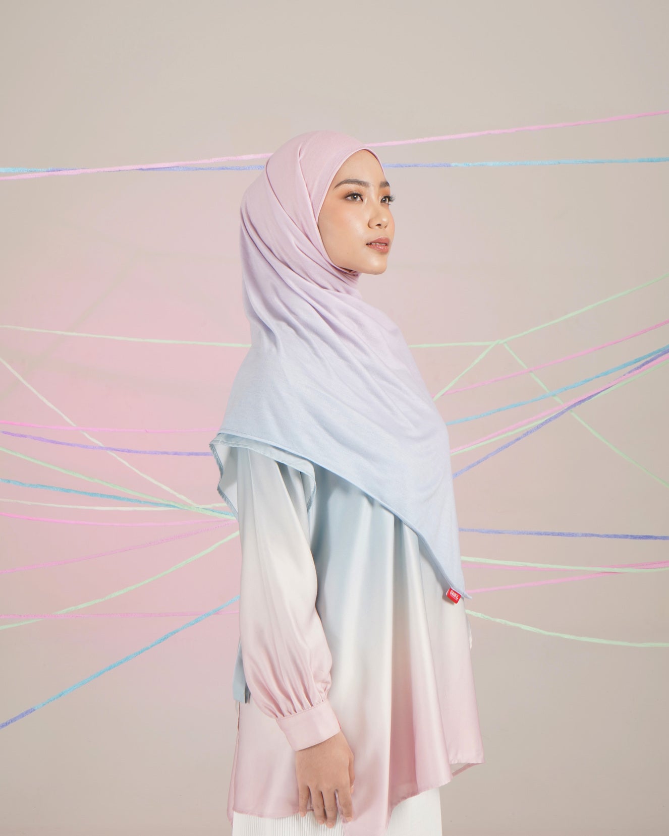 OMBRE PASHMINA A - BLUE PINK