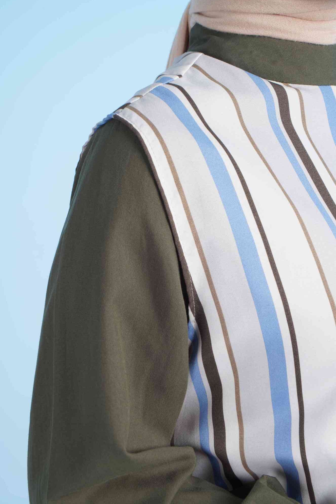 S TUNIC STRIPE - BROWN