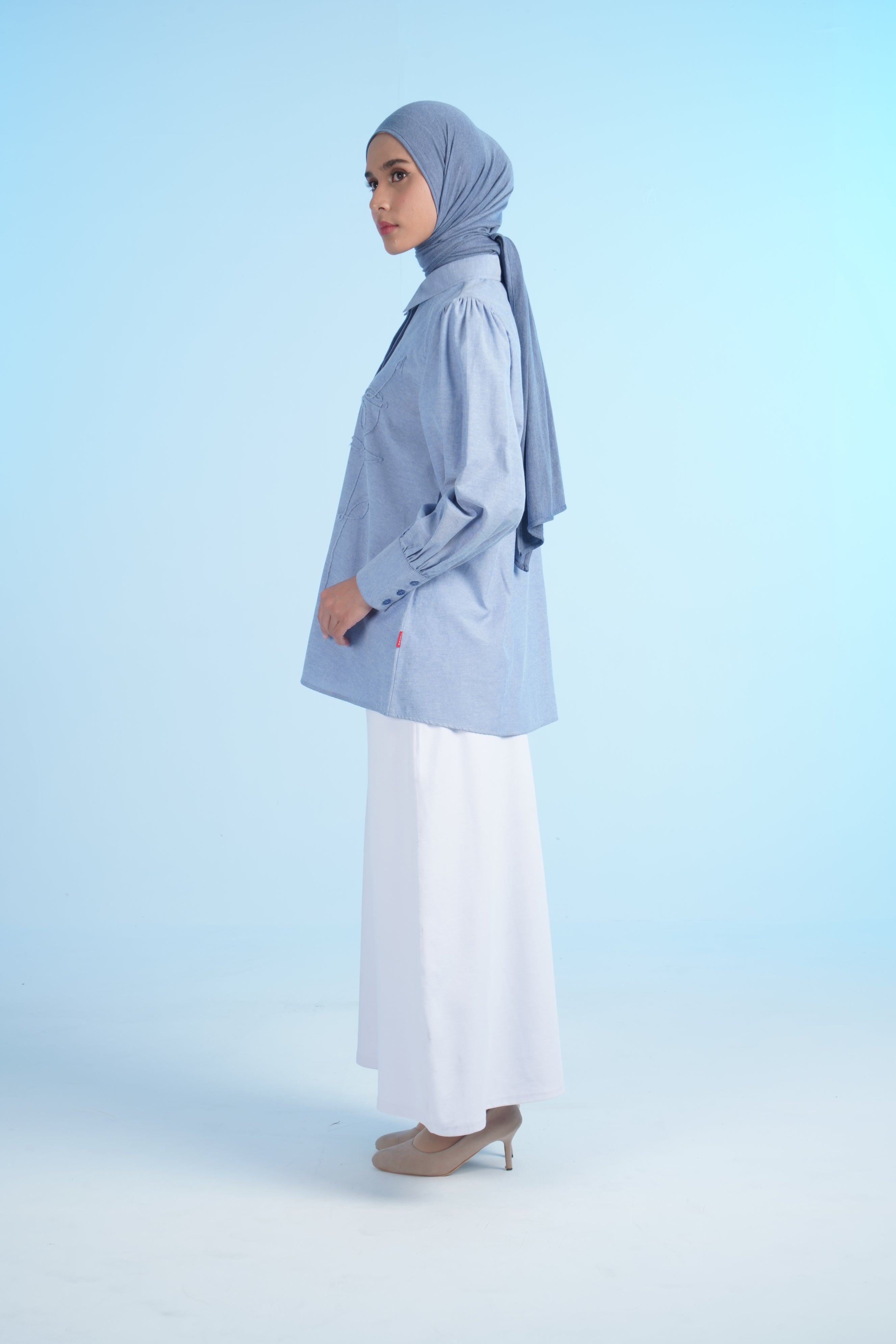 M TUNIC EMBRO DENIM