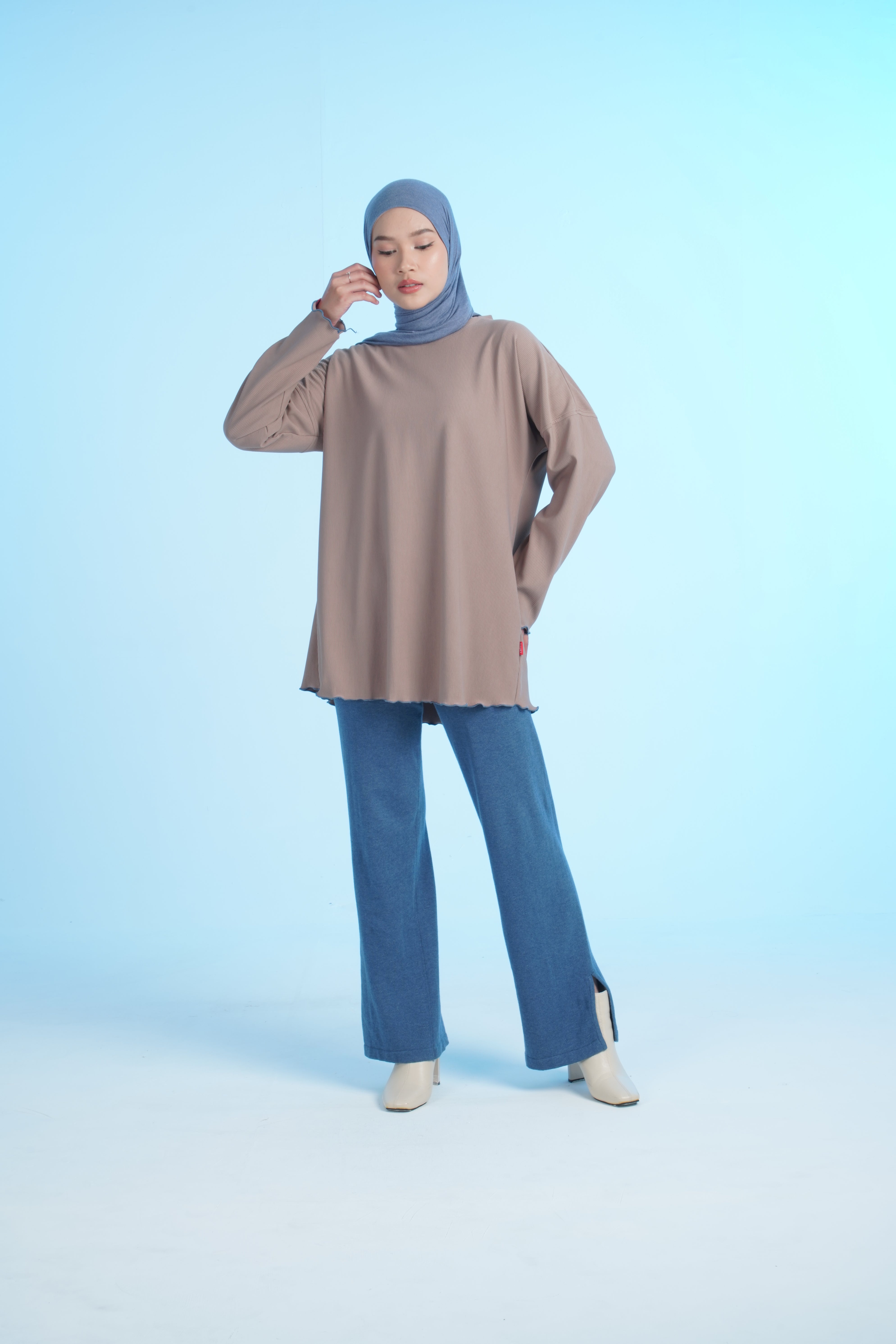 M TUNIC BS CONTRASTED LINE