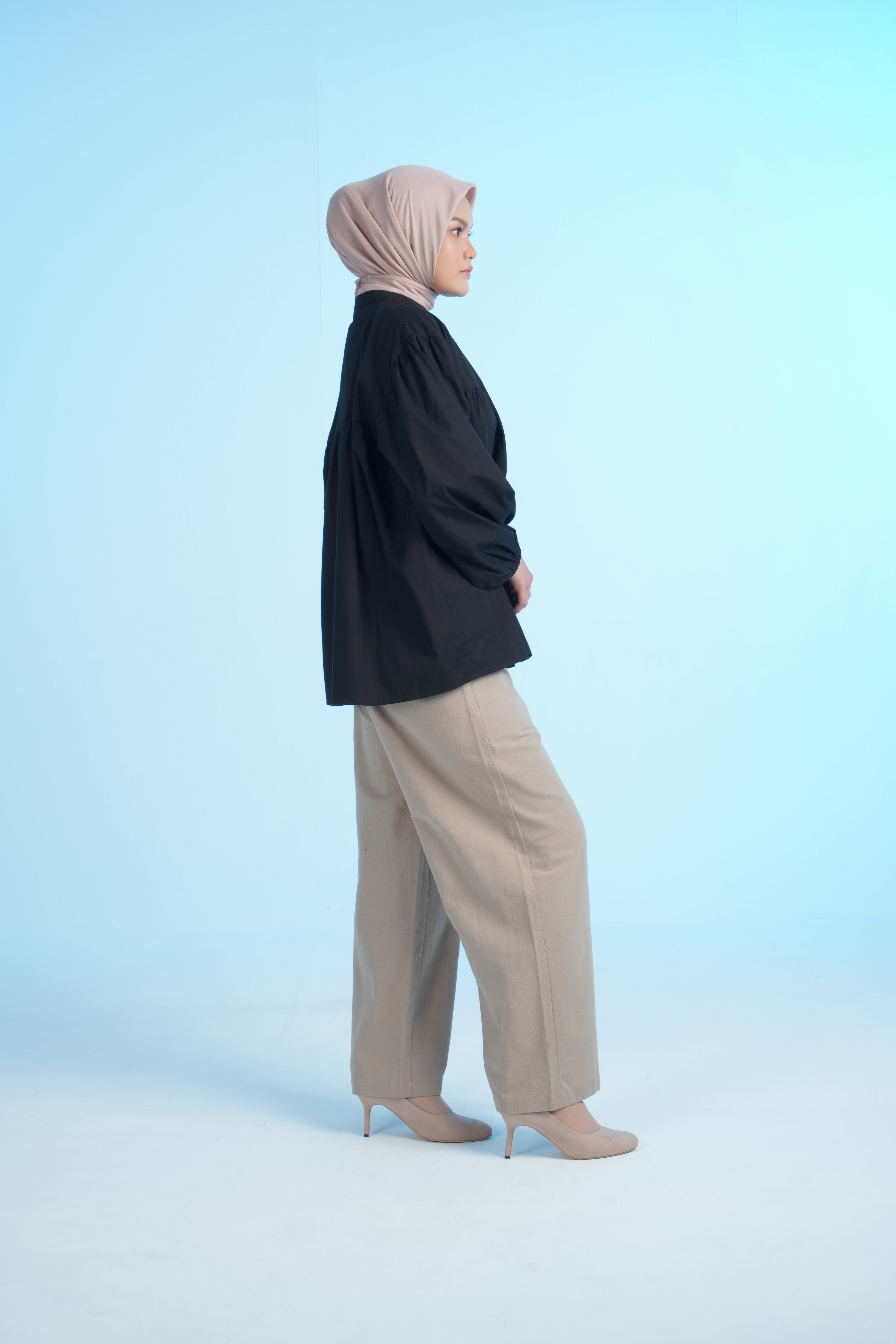 S TUNIC FRILL POPLIN