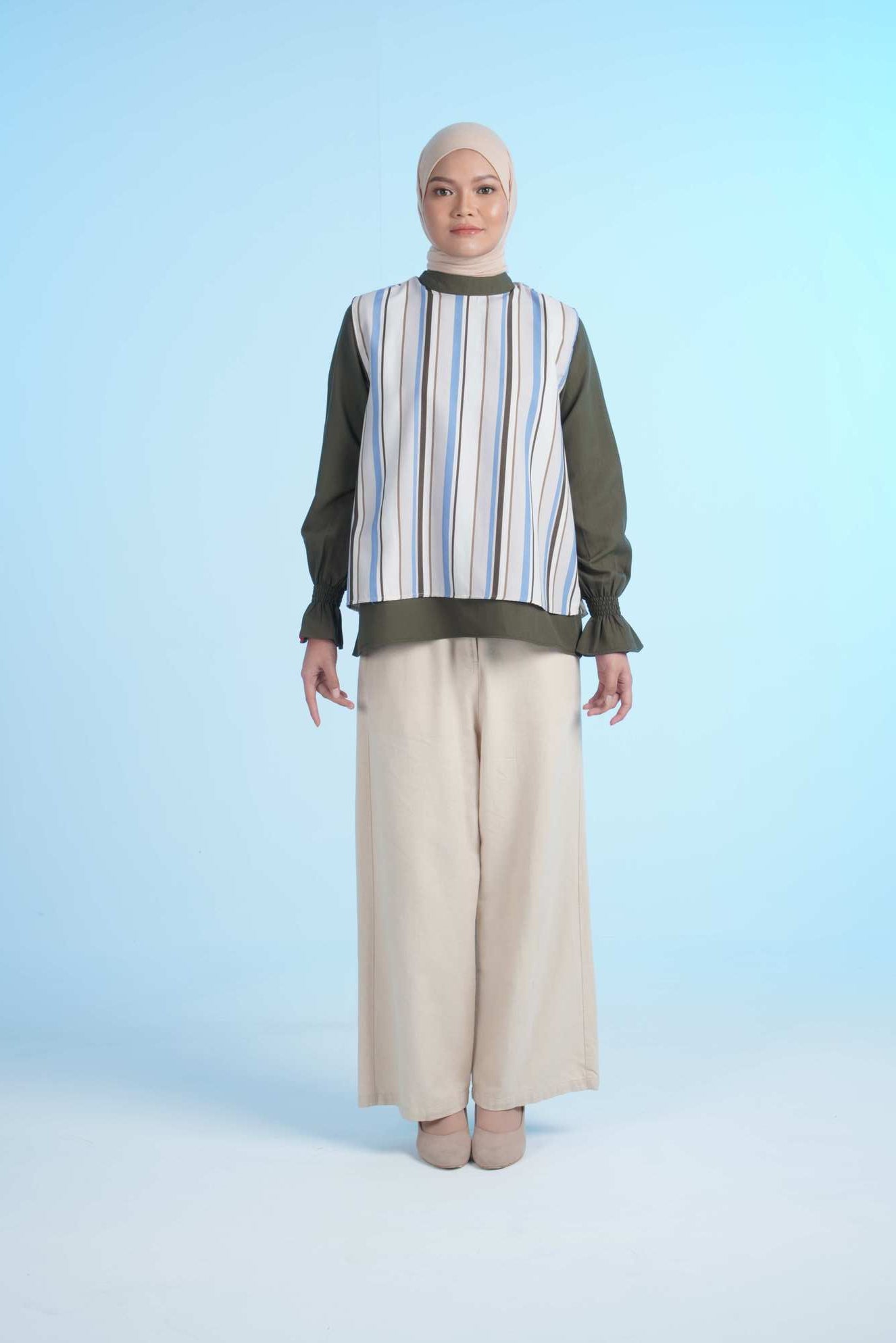S TUNIC STRIPE - BROWN
