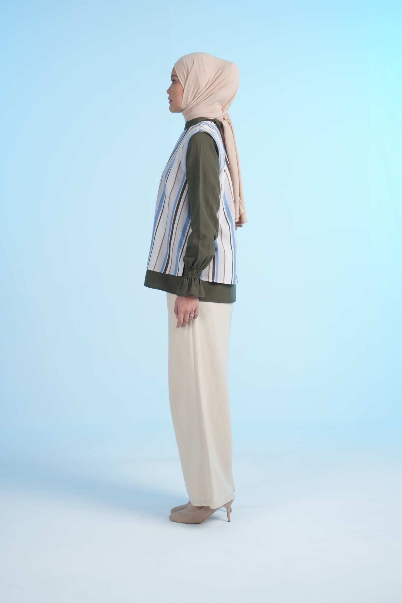 S TUNIC STRIPE - BROWN