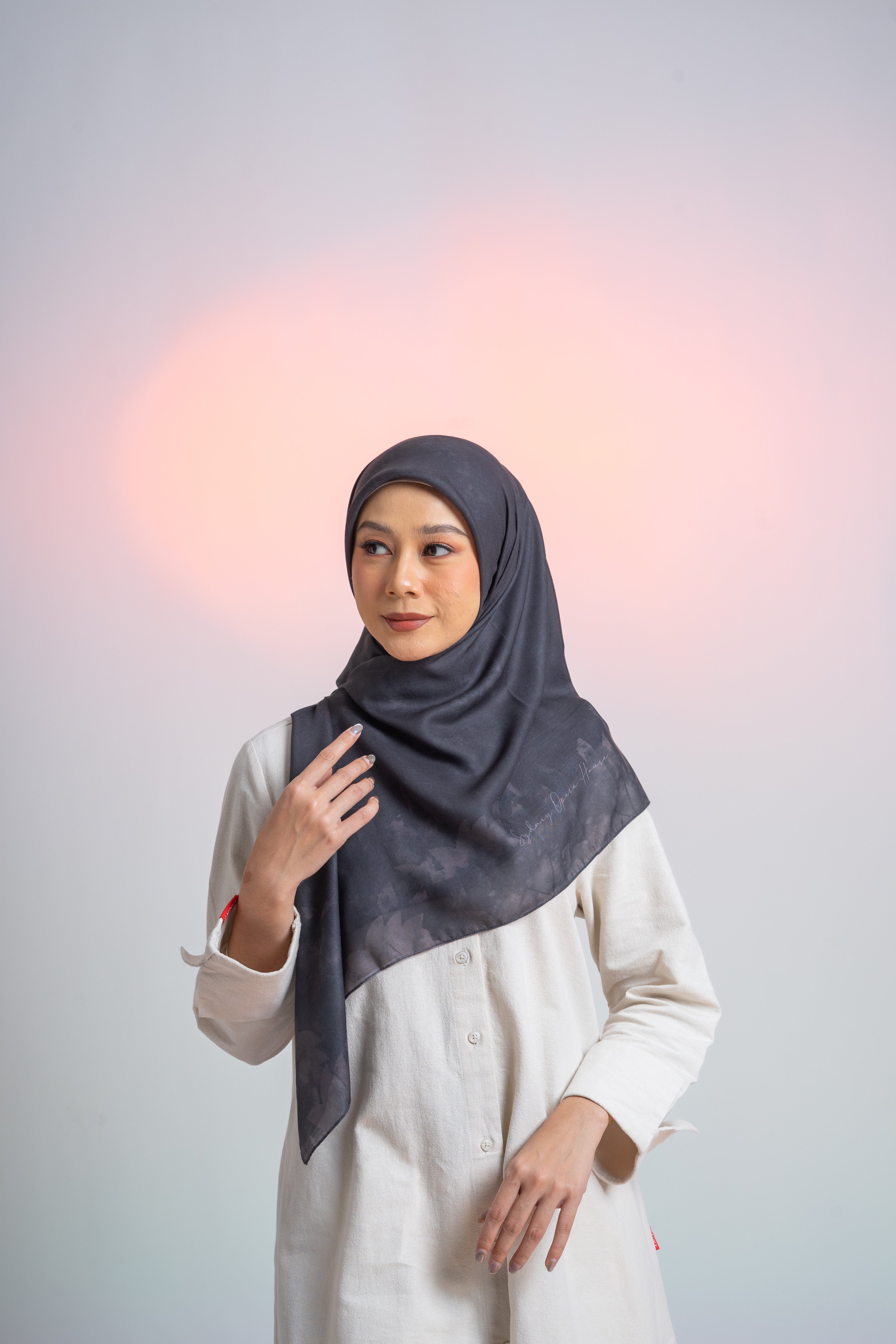 Sydney Abstract Scarf - Black