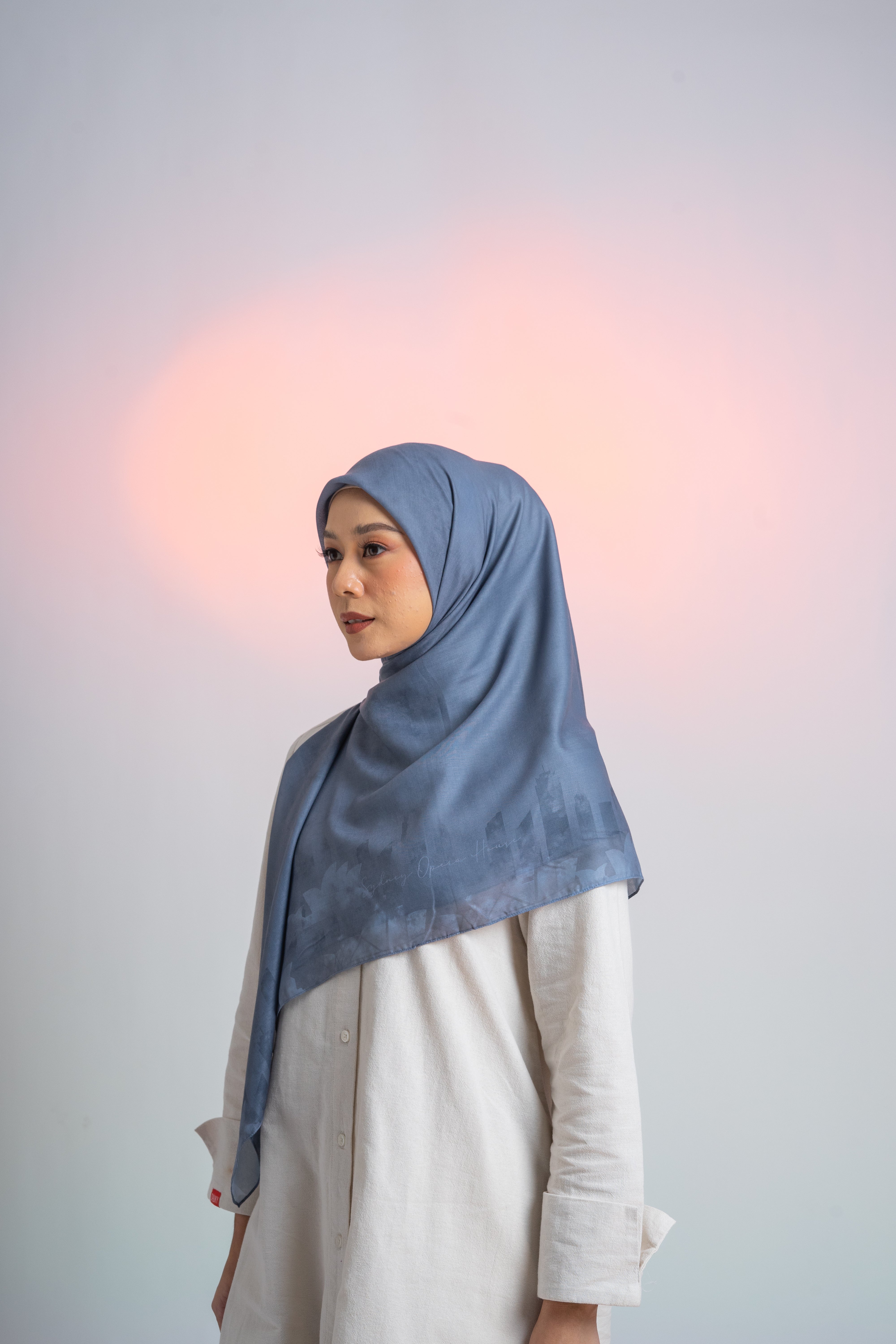 Sydney Abstract Scarf - Ocean Blue