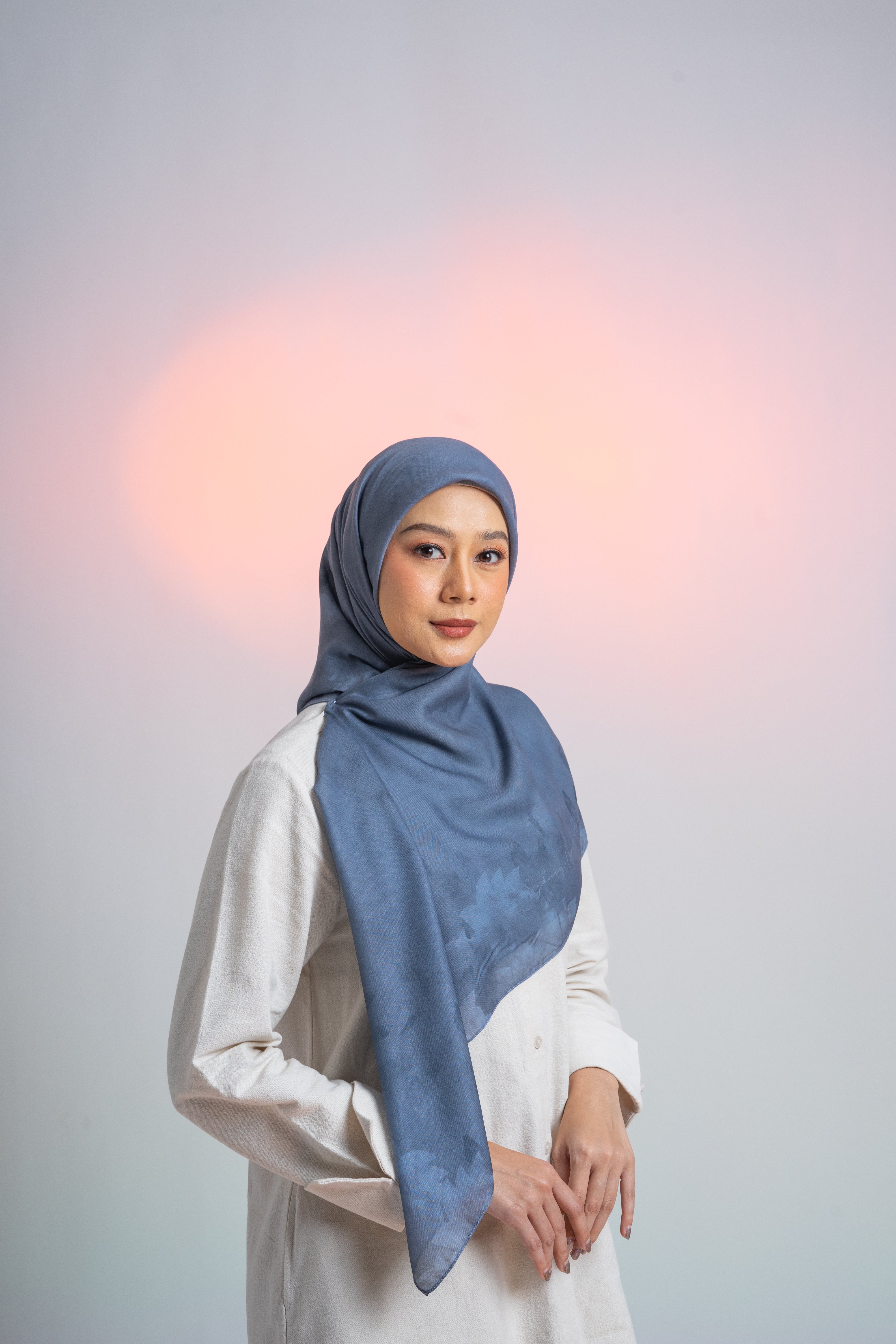 Sydney Abstract Scarf - Ocean Blue
