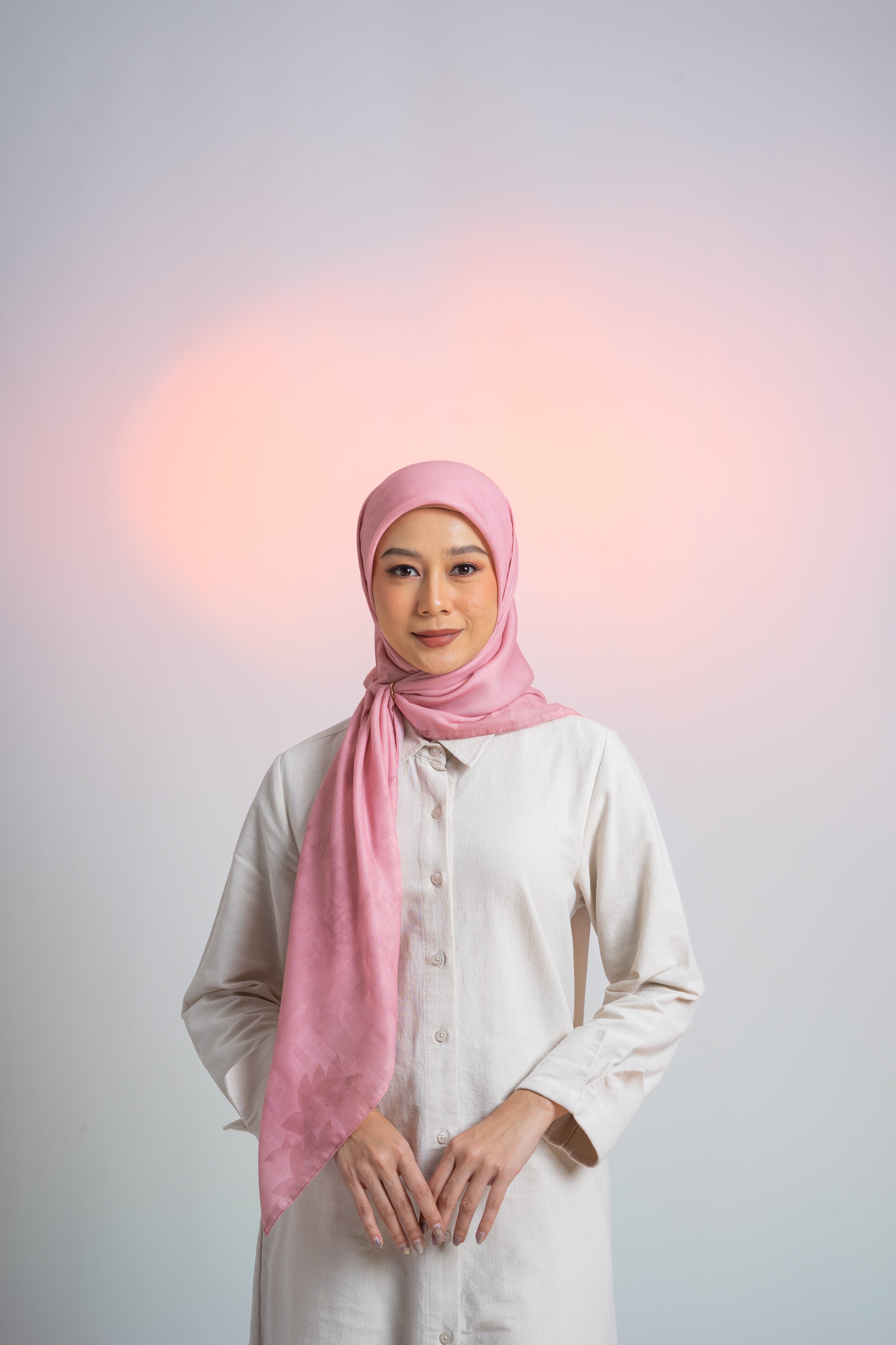 Sydney Abstract Scarf - Dusty Pink