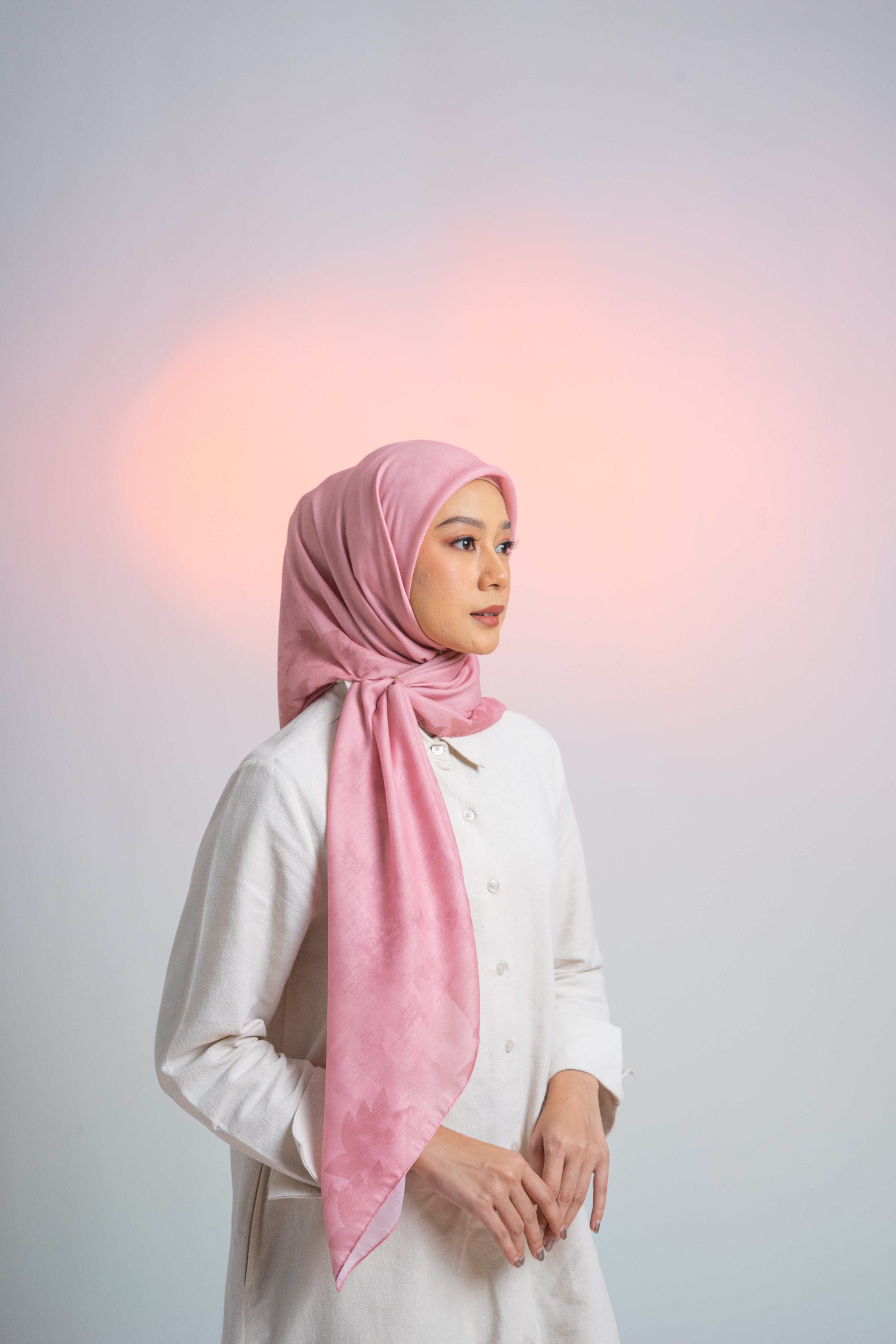 Sydney Abstract Scarf - Dusty Pink