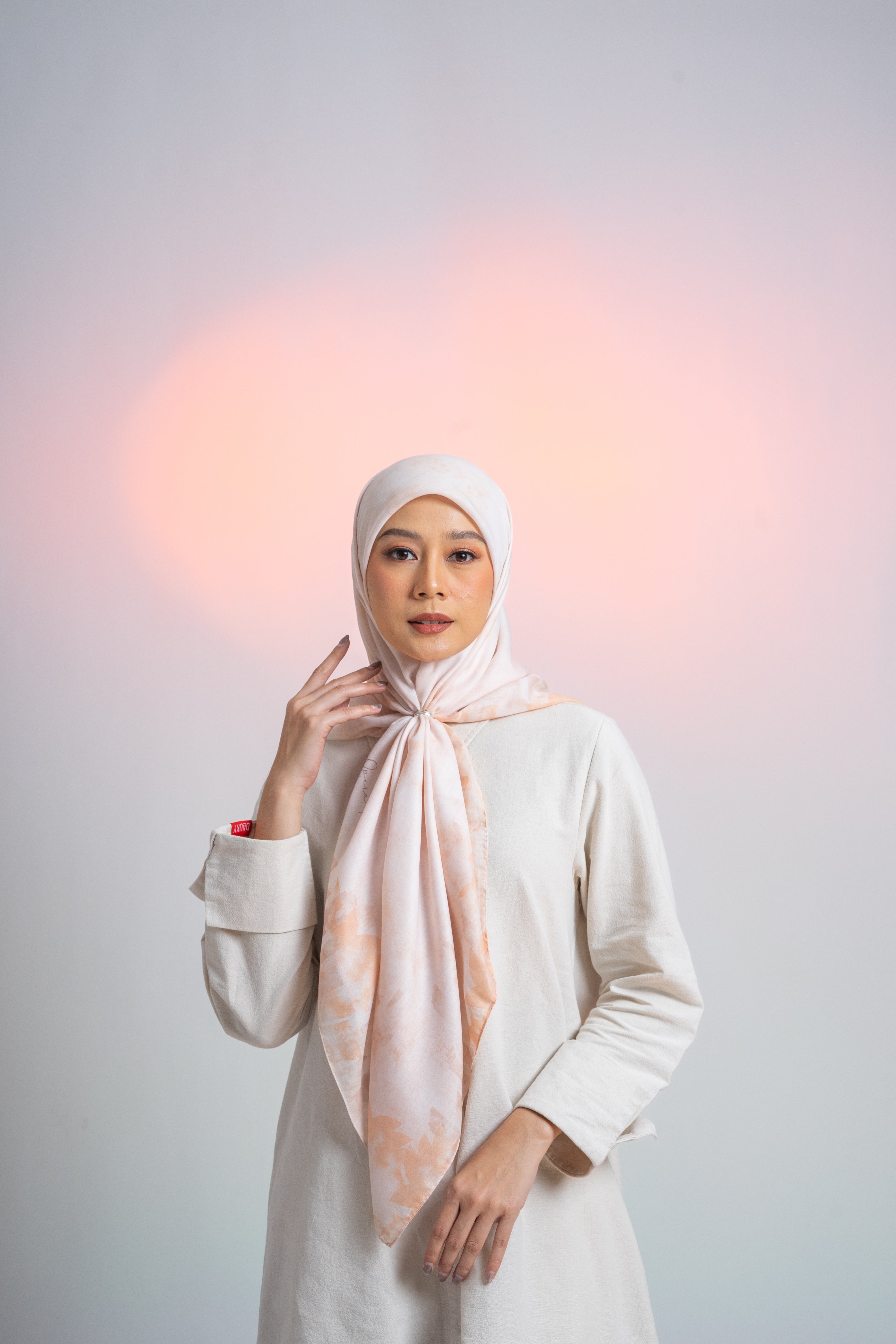 Sydney Abstract Scarf - Cream
