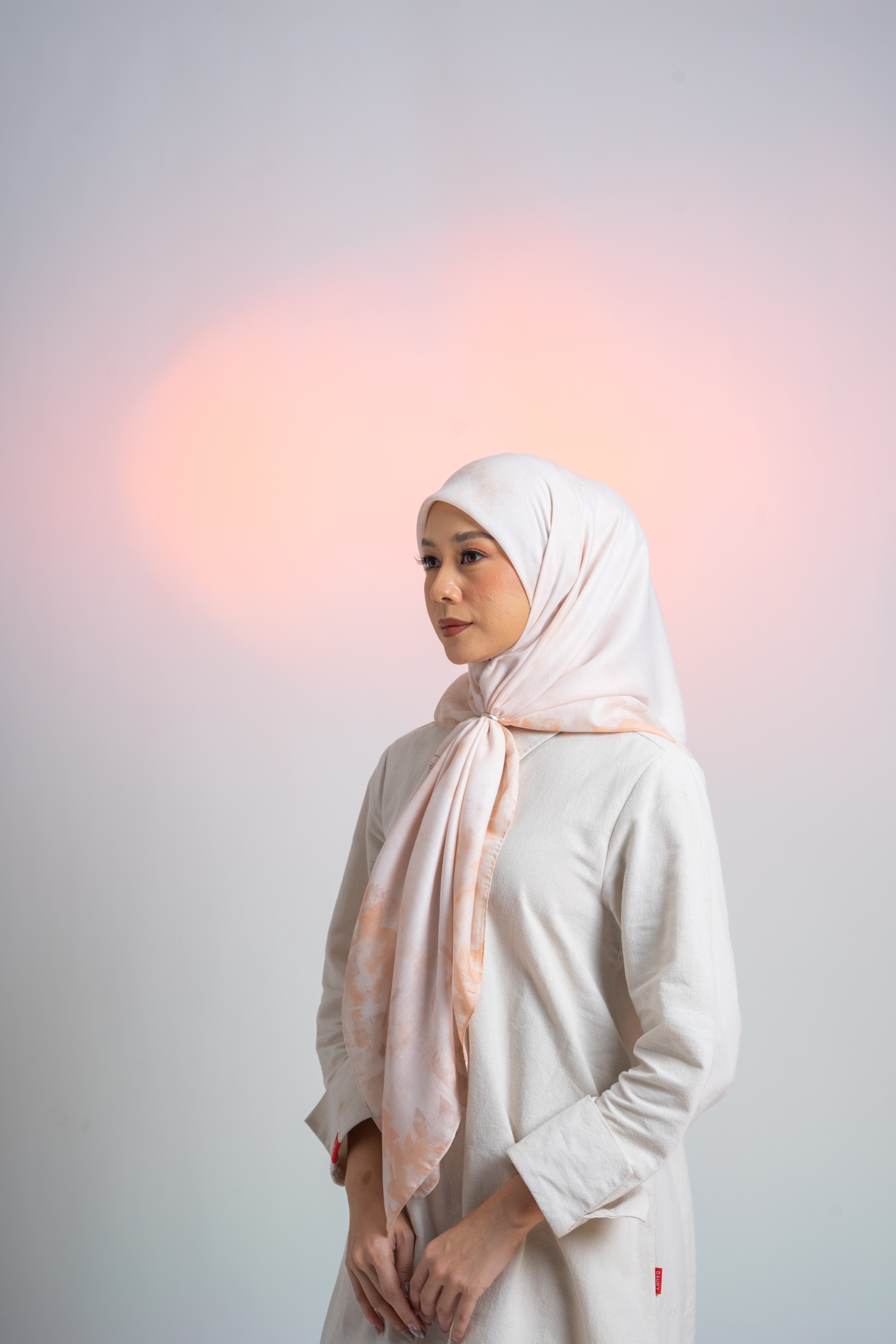 Sydney Abstract Scarf - Cream