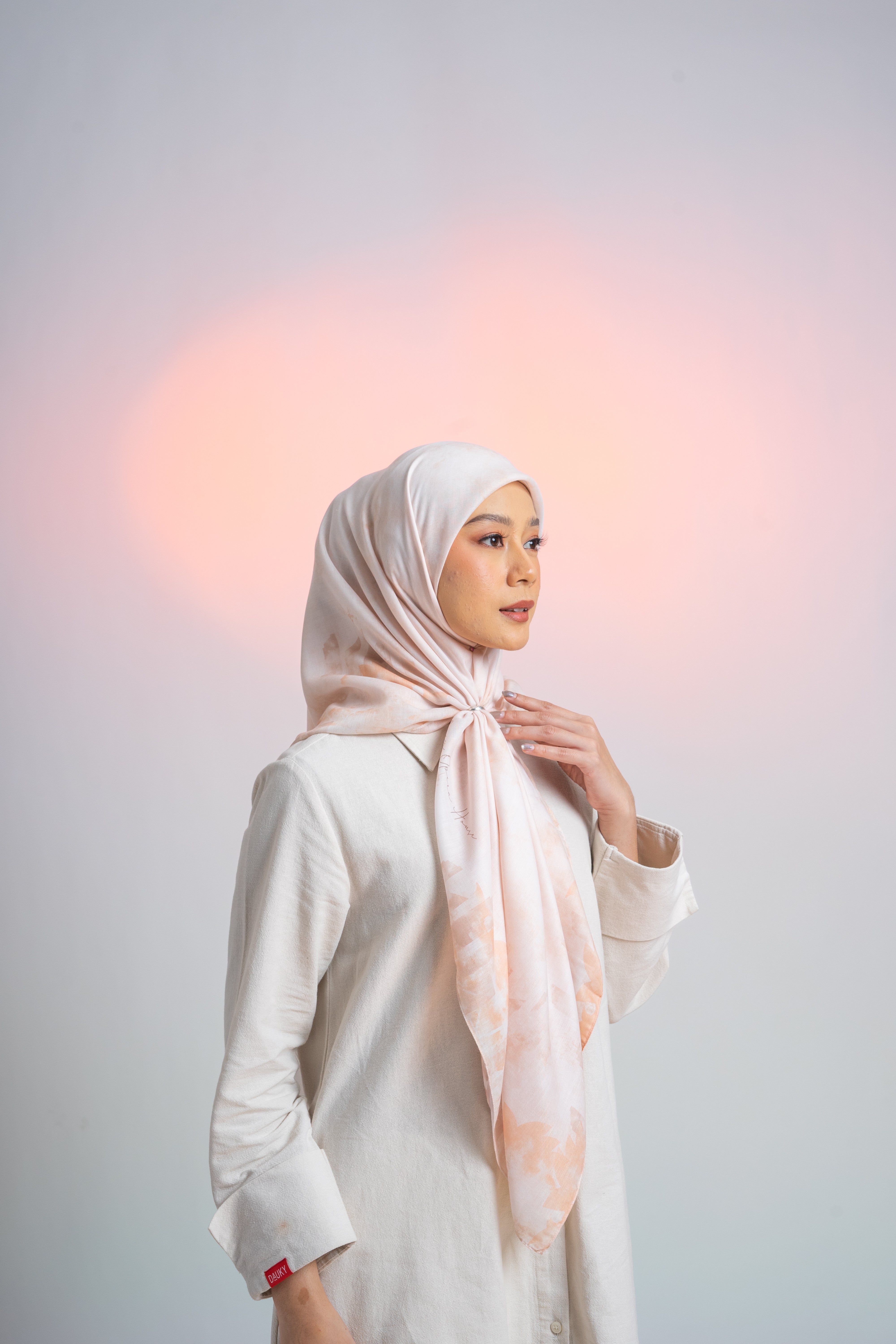 Sydney Abstract Scarf - Cream