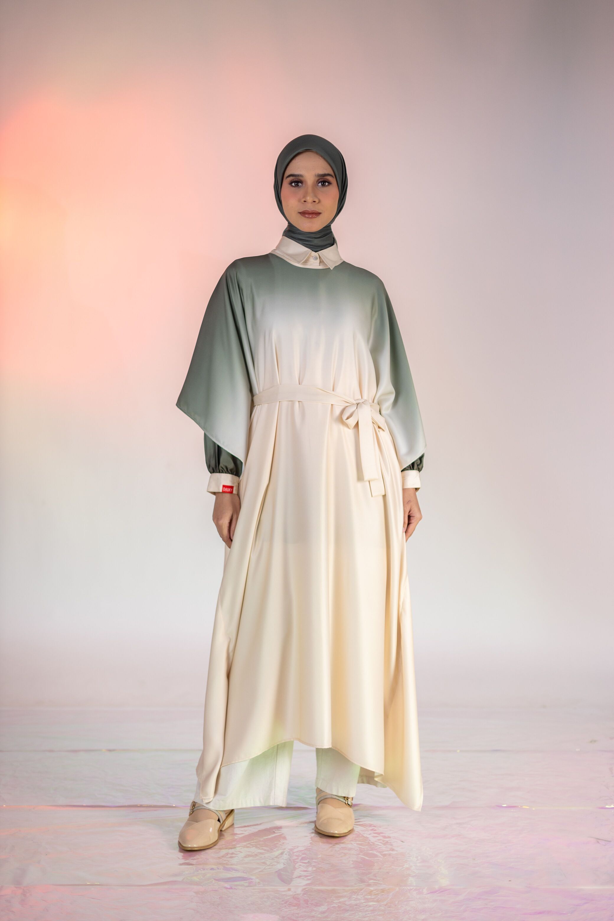L Dress Kaftan Ombre - Beige