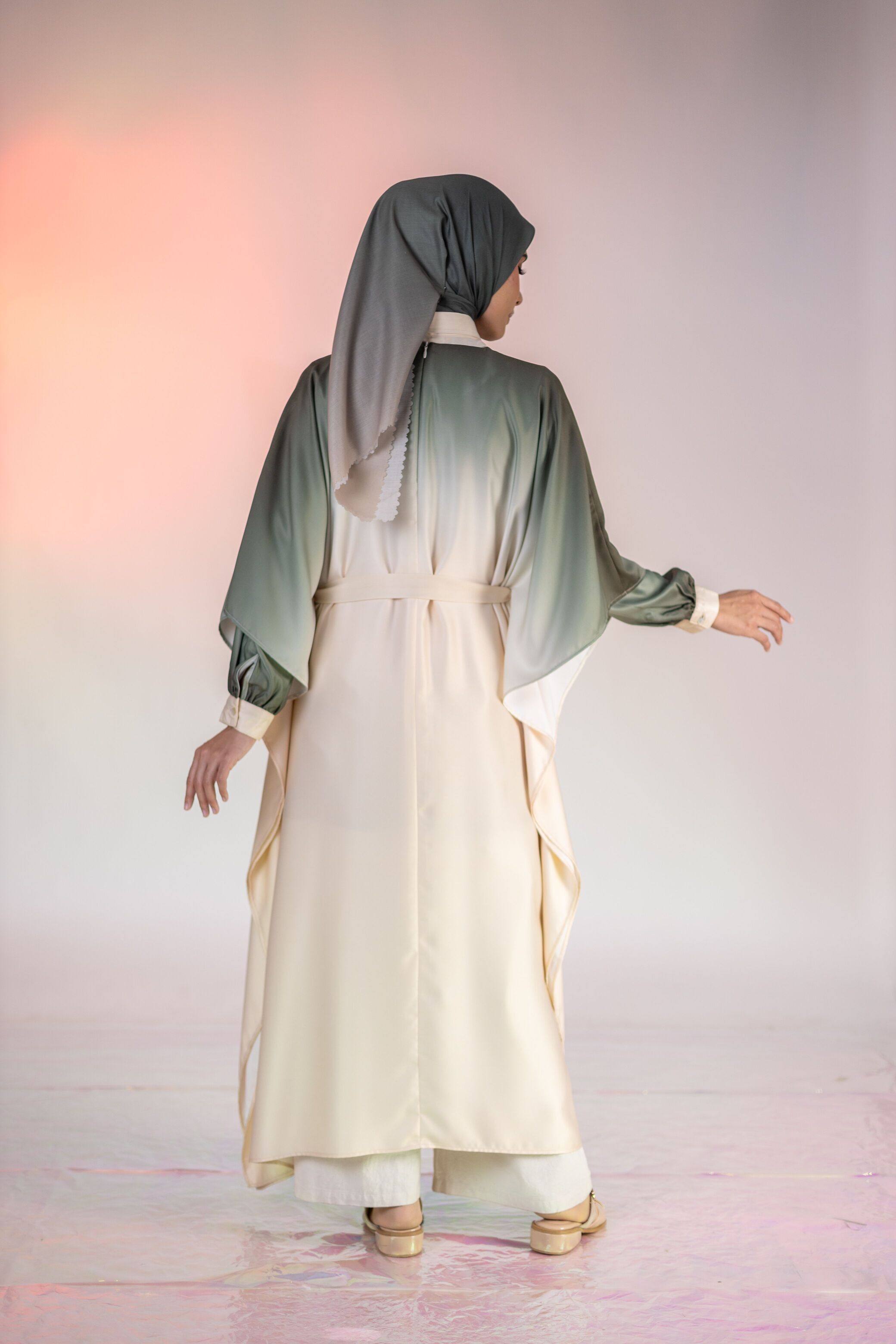 L Dress Kaftan Ombre - Beige