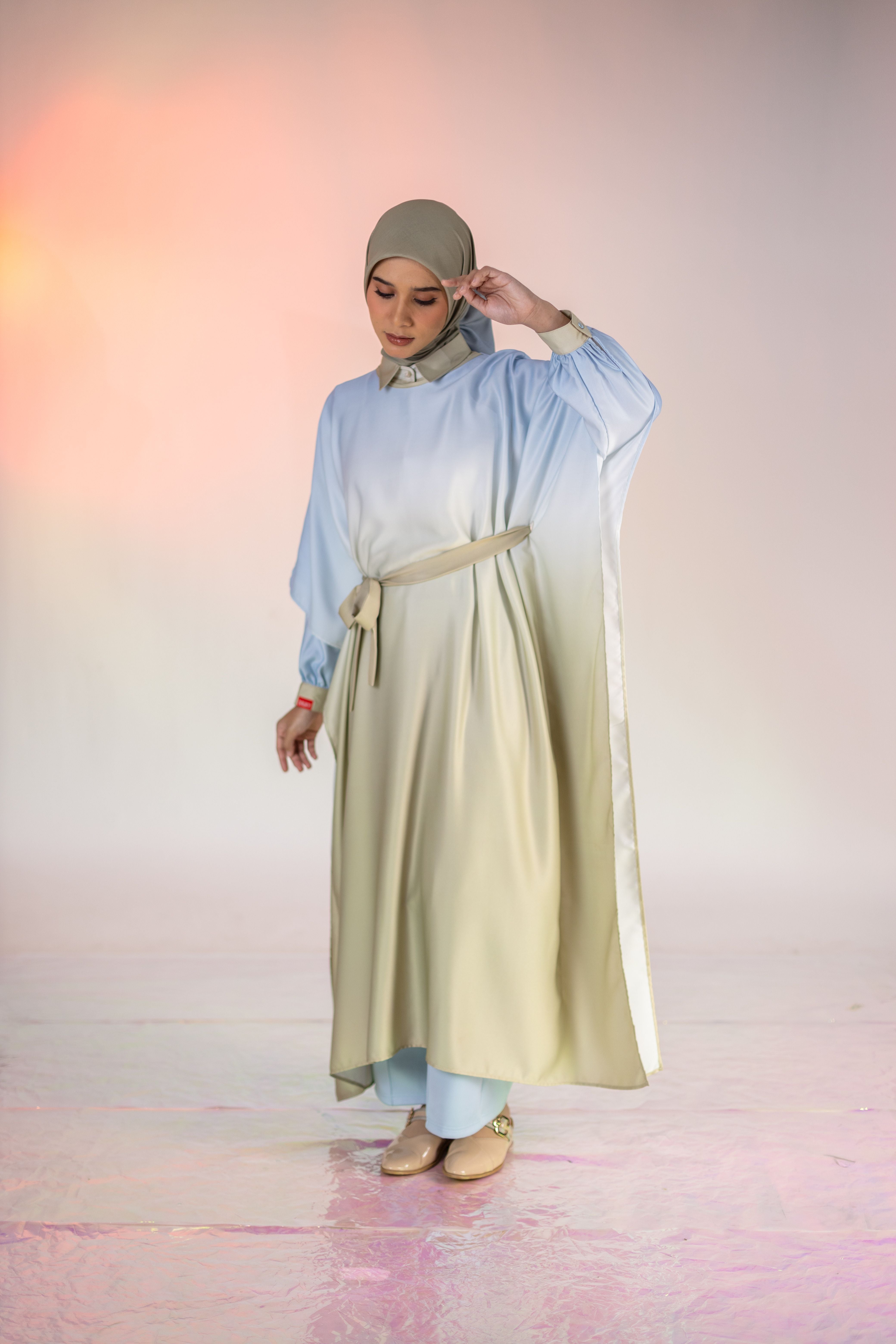 L Dress Kaftan Ombre - Sand