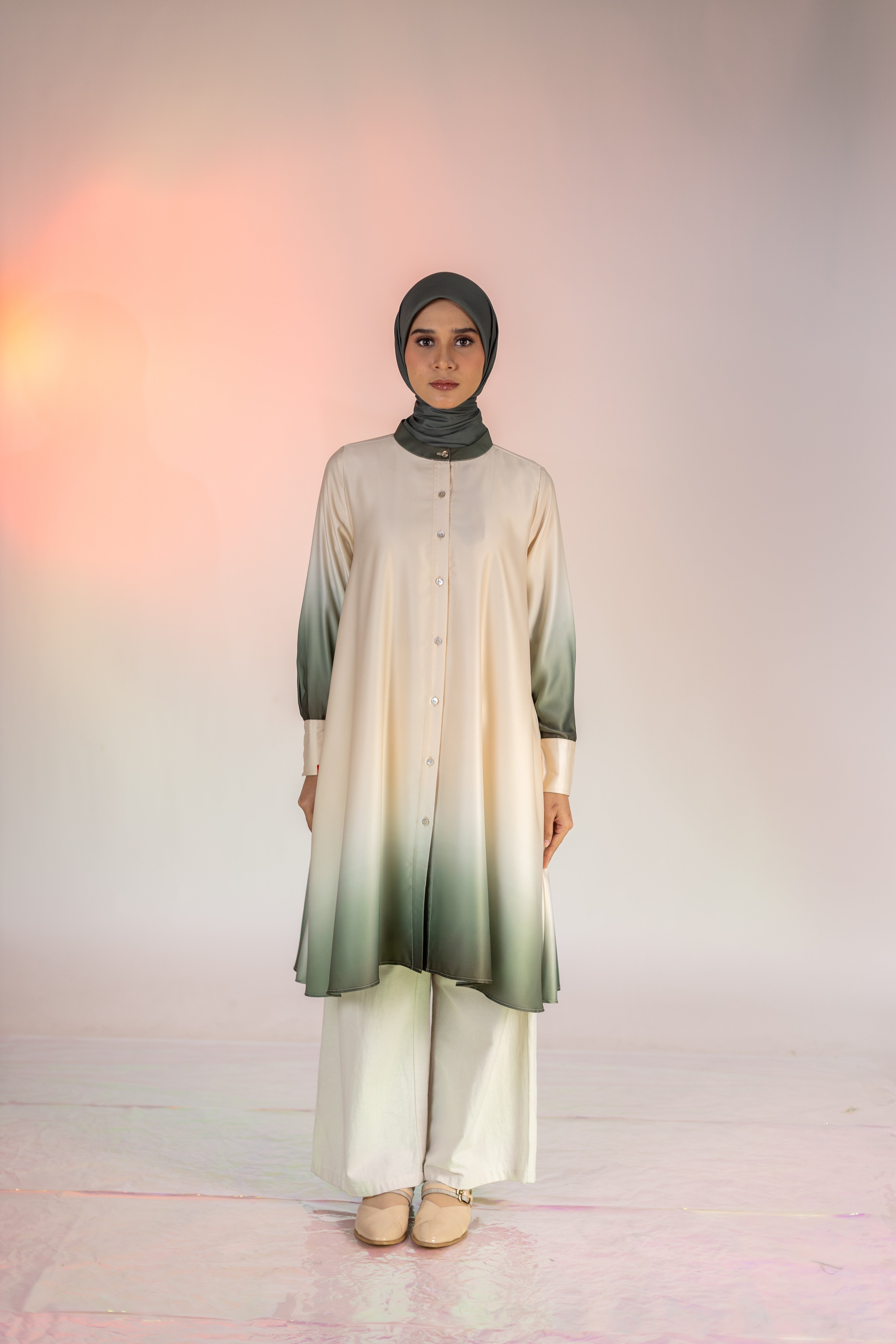 L Tunic Basic Ombre - Beige