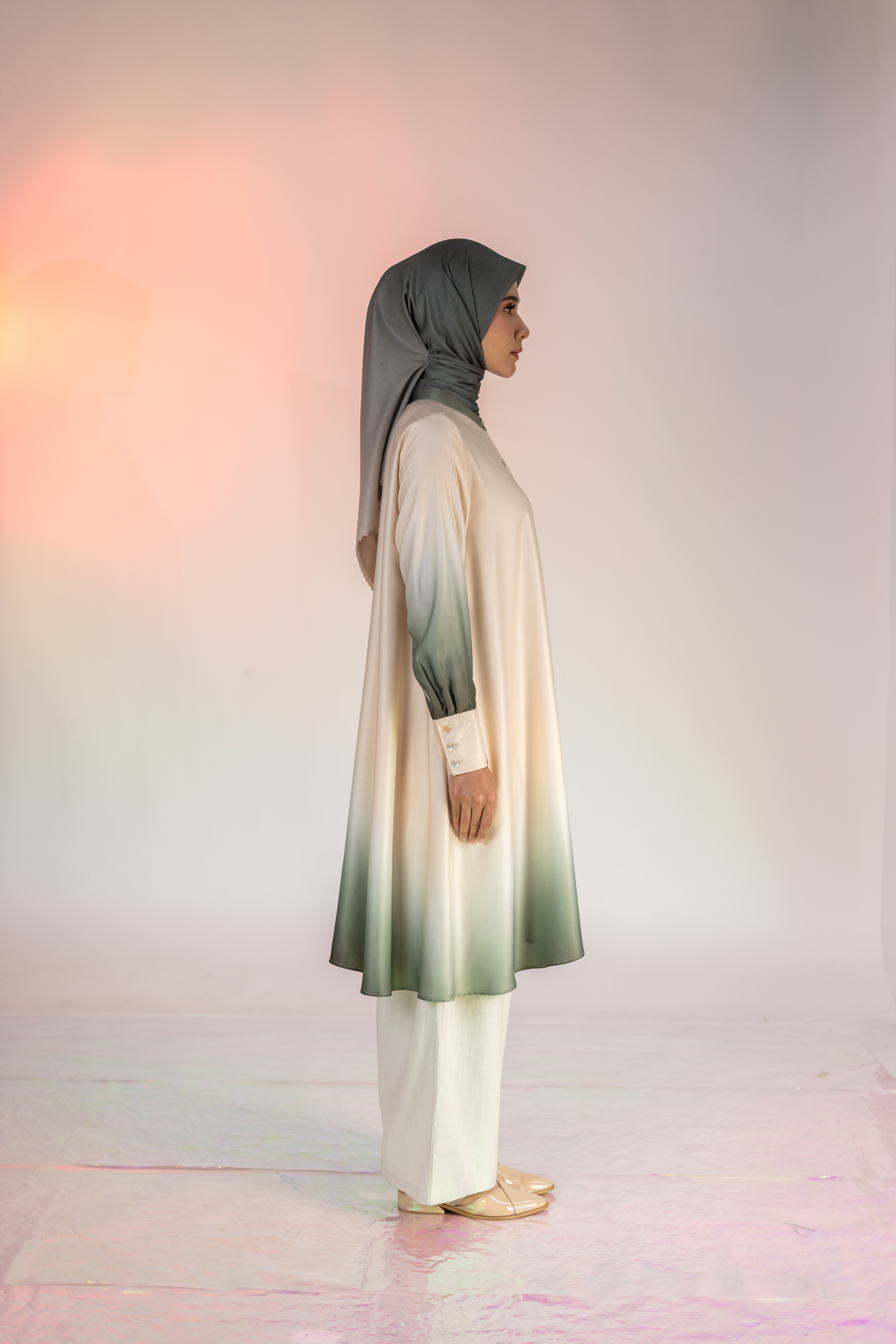 L Tunic Basic Ombre - Beige