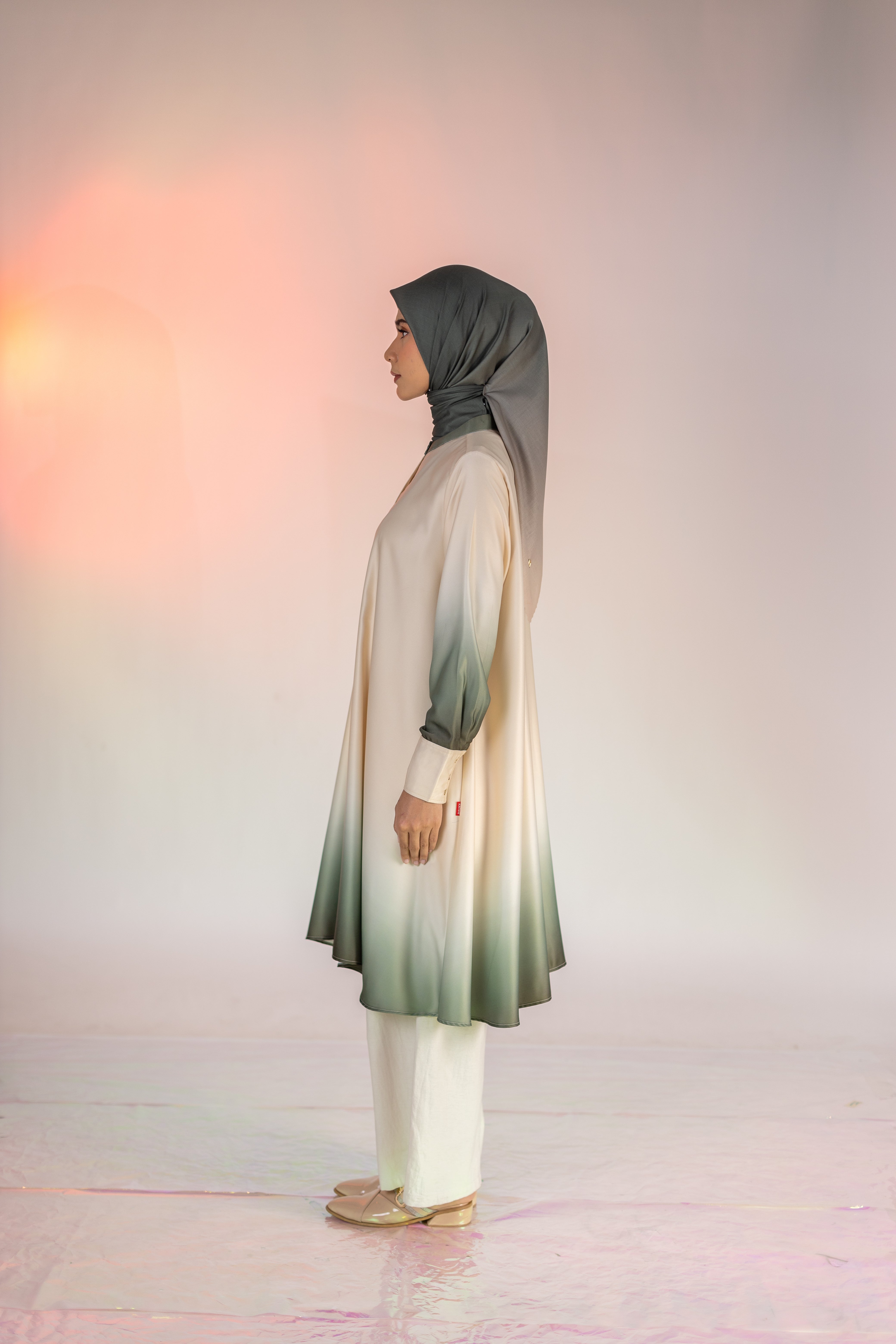 L Tunic Basic Ombre - Beige