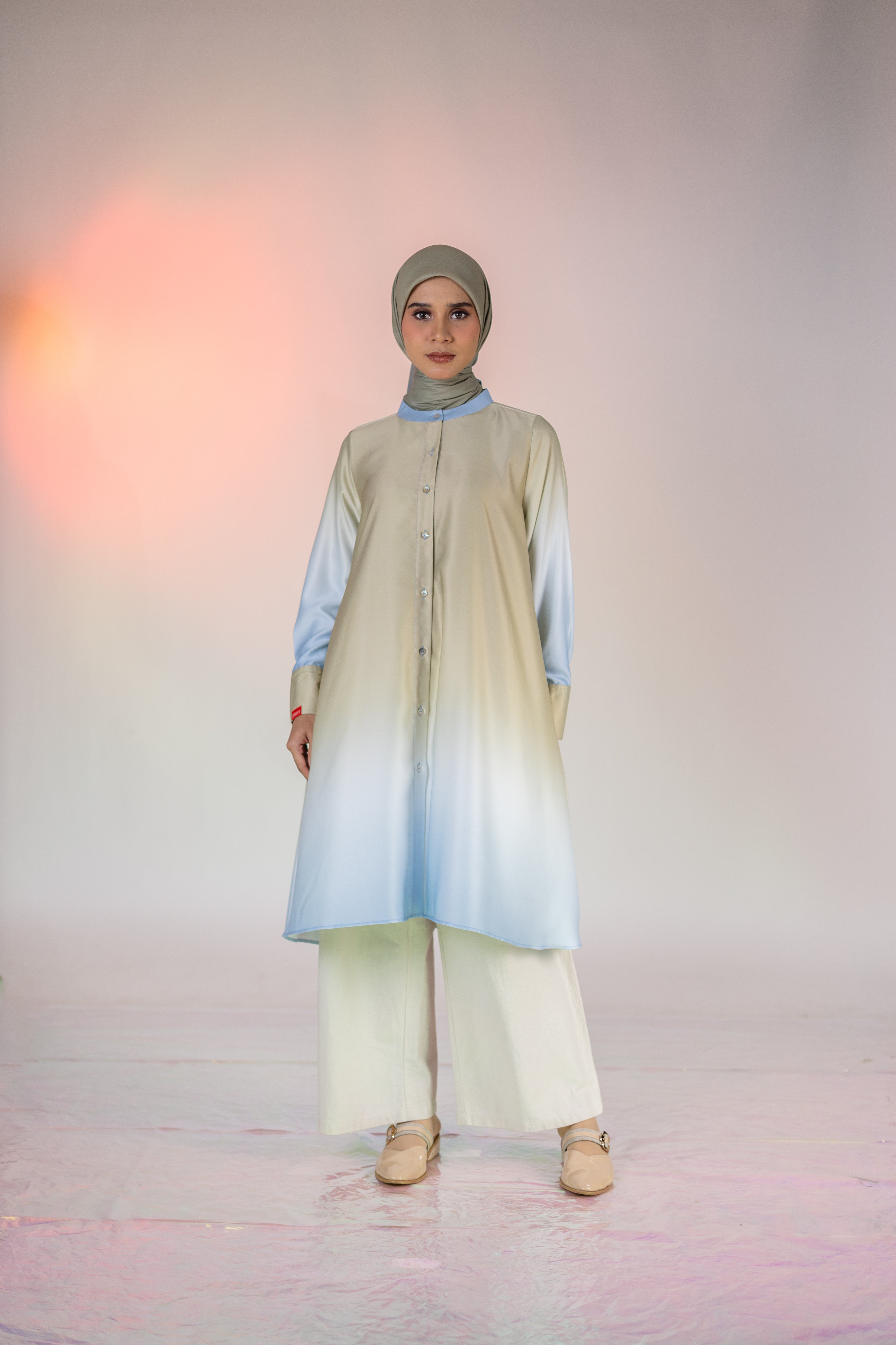 L Tunic Basic Ombre - Sand