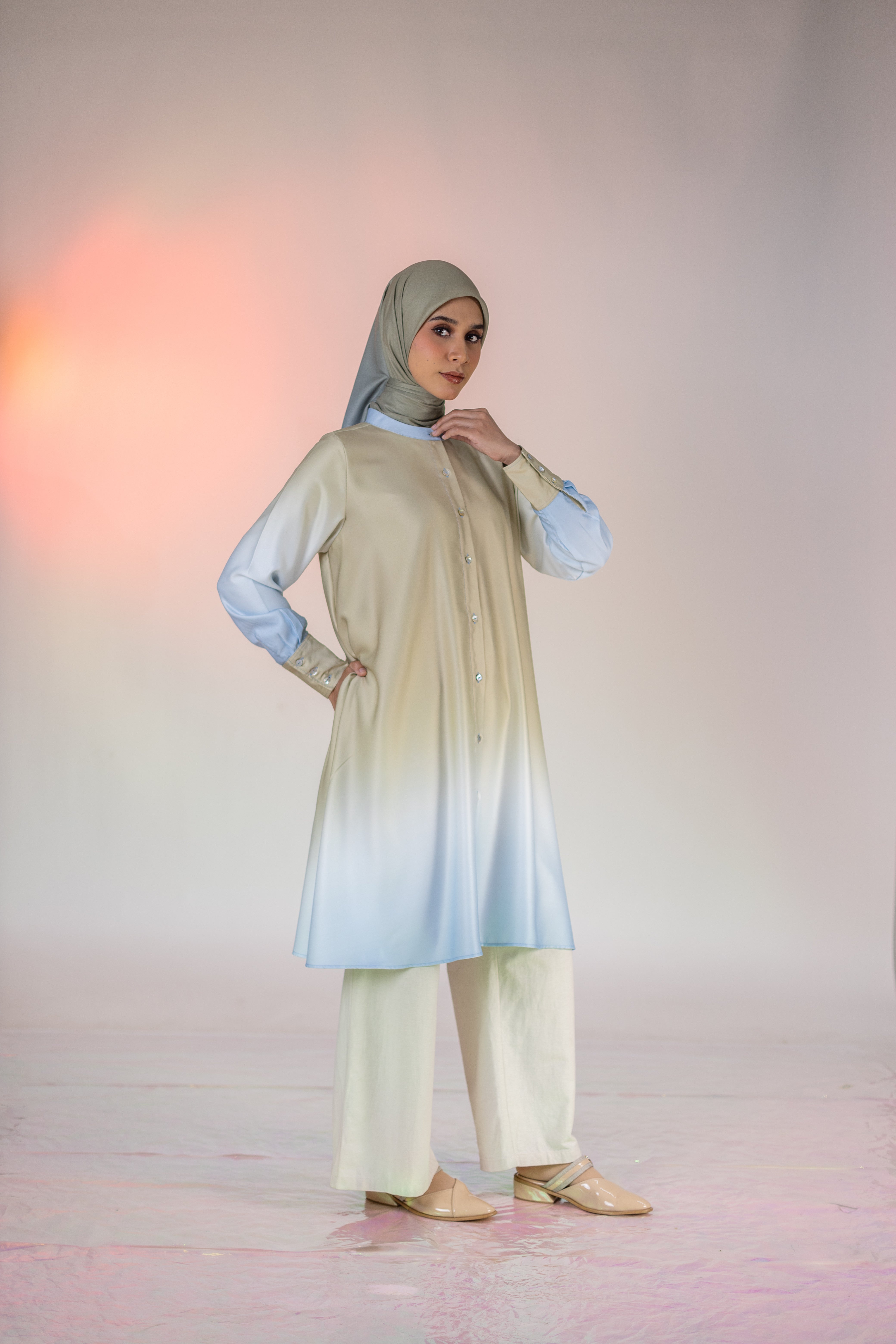 L Tunic Basic Ombre - Sand