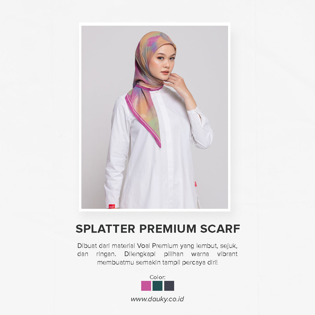 Splatter Premium Scarf - Fuschia