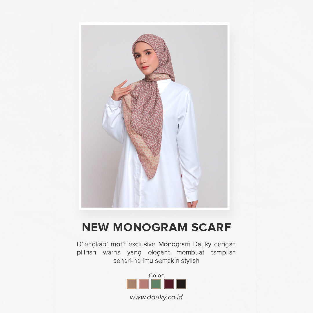 New Monogram Scarf - Nude