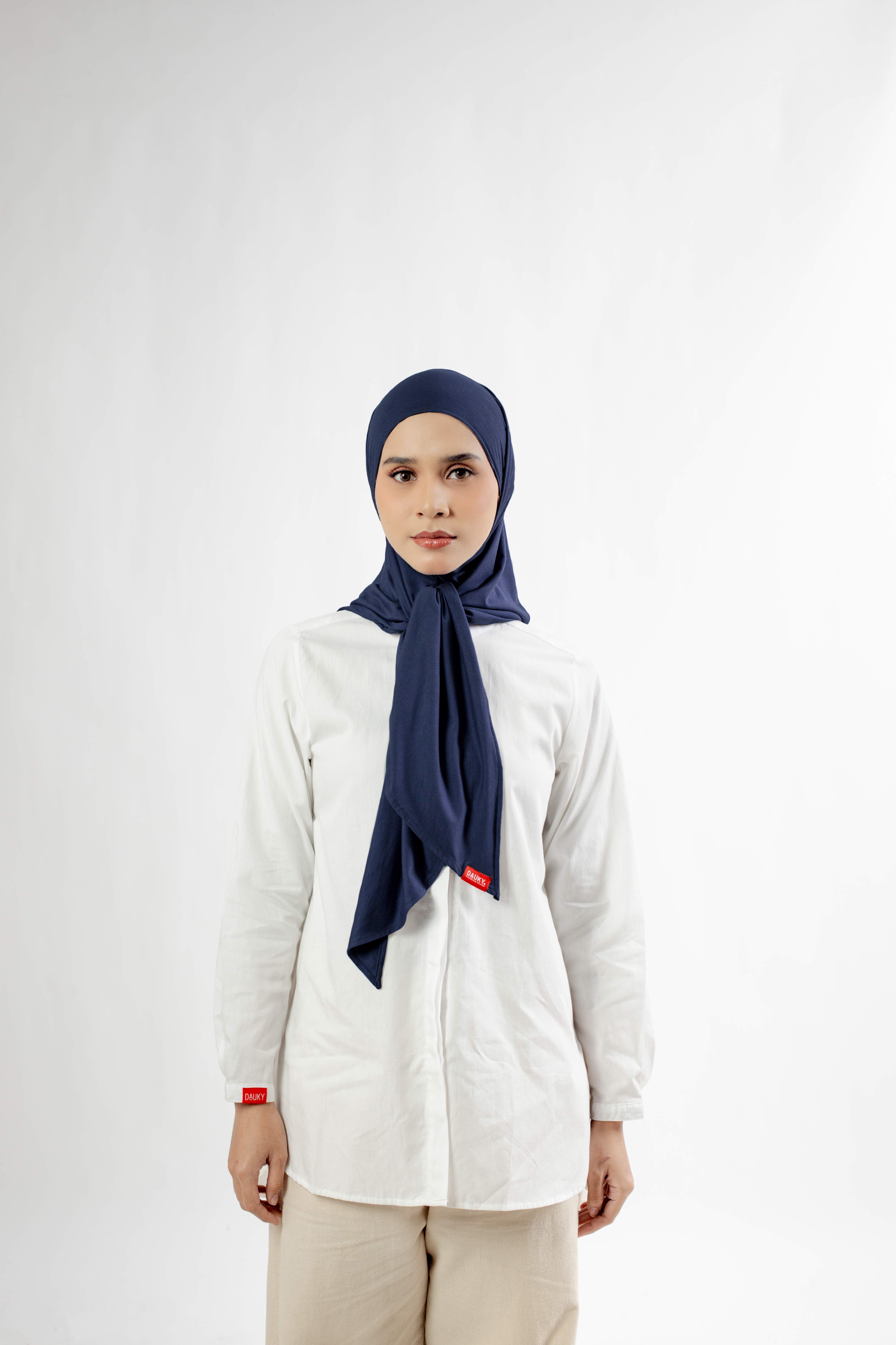 Small String Instant Hijab - Navy