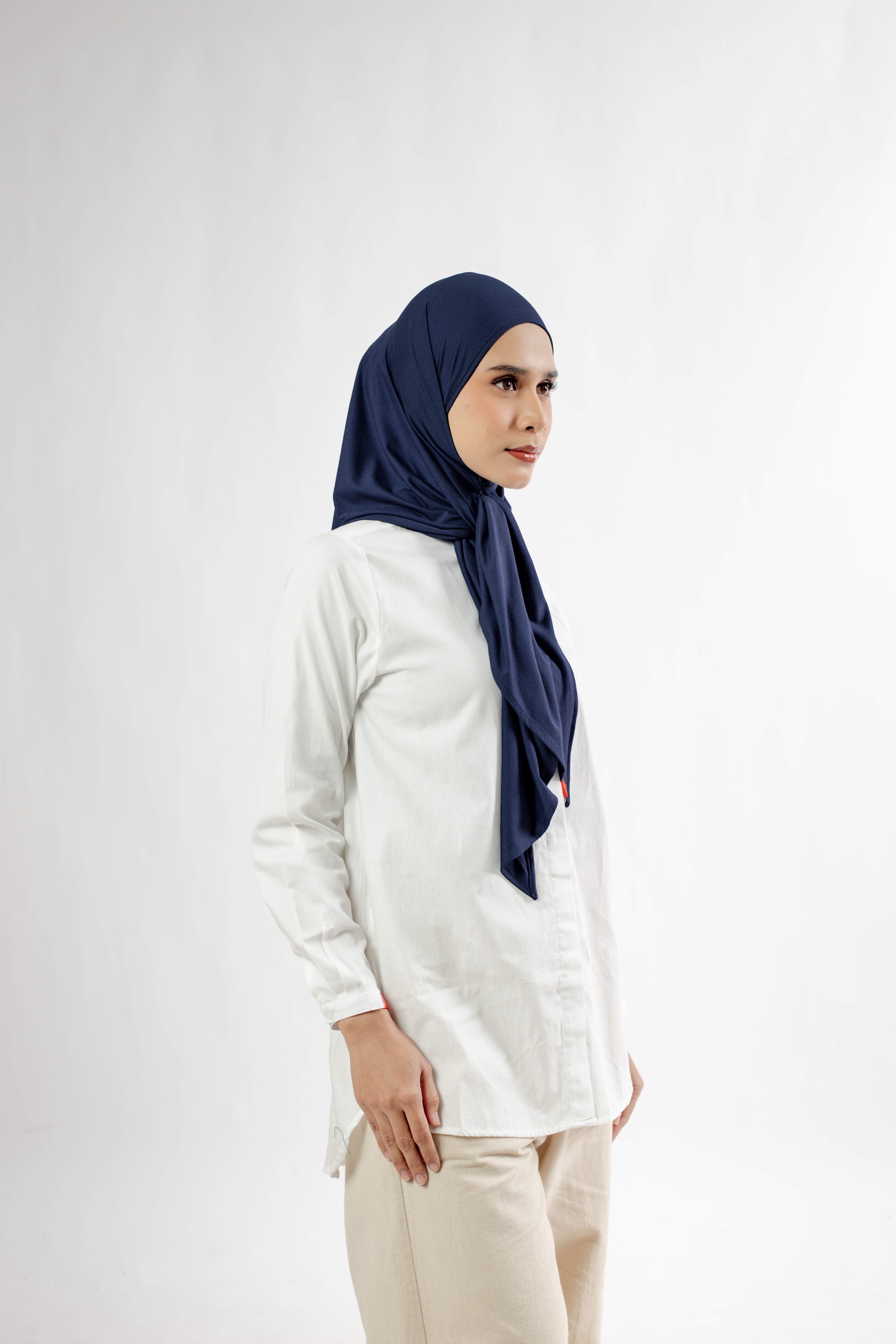 Small String Instant Hijab - Navy
