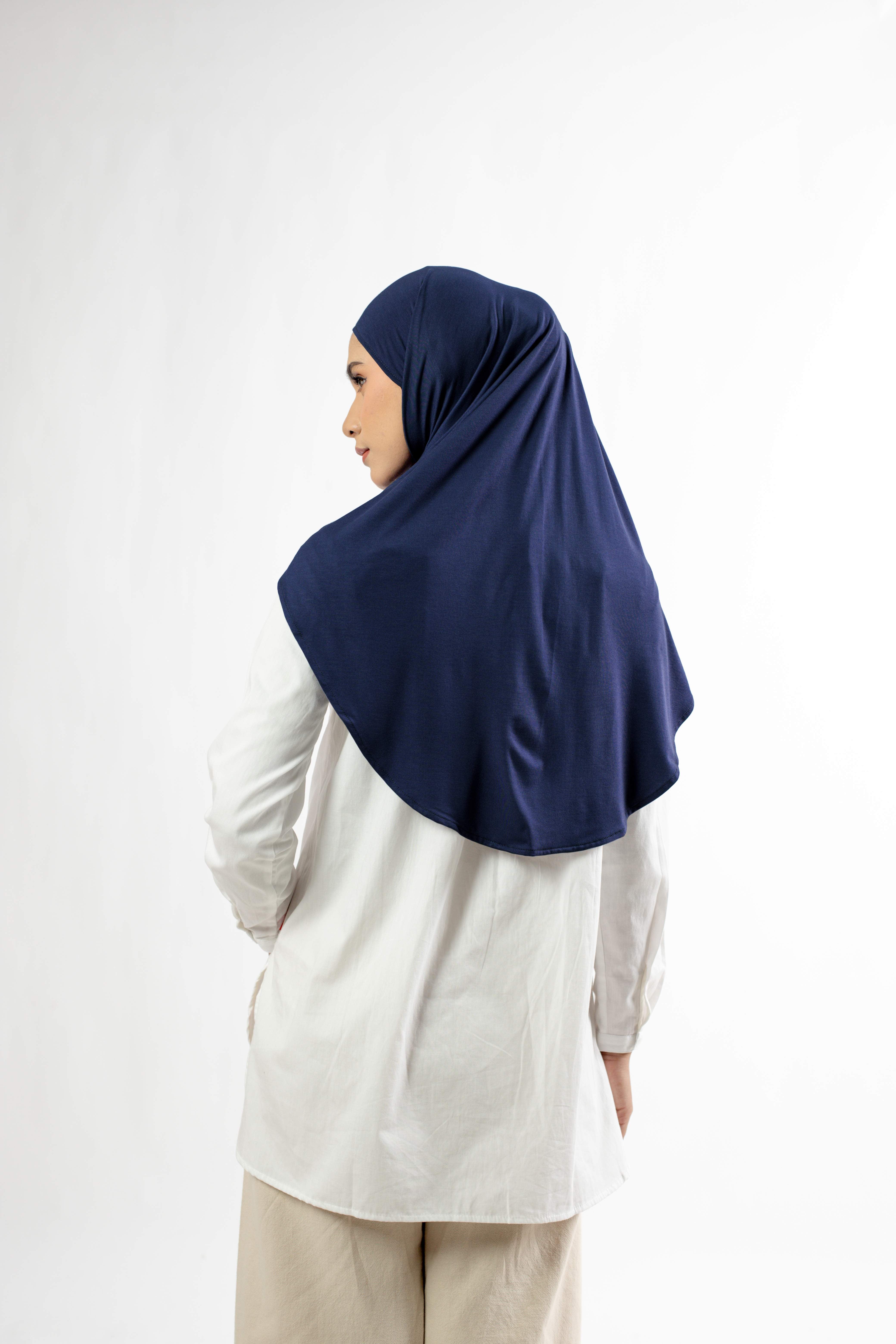 Small String Instant Hijab - Navy