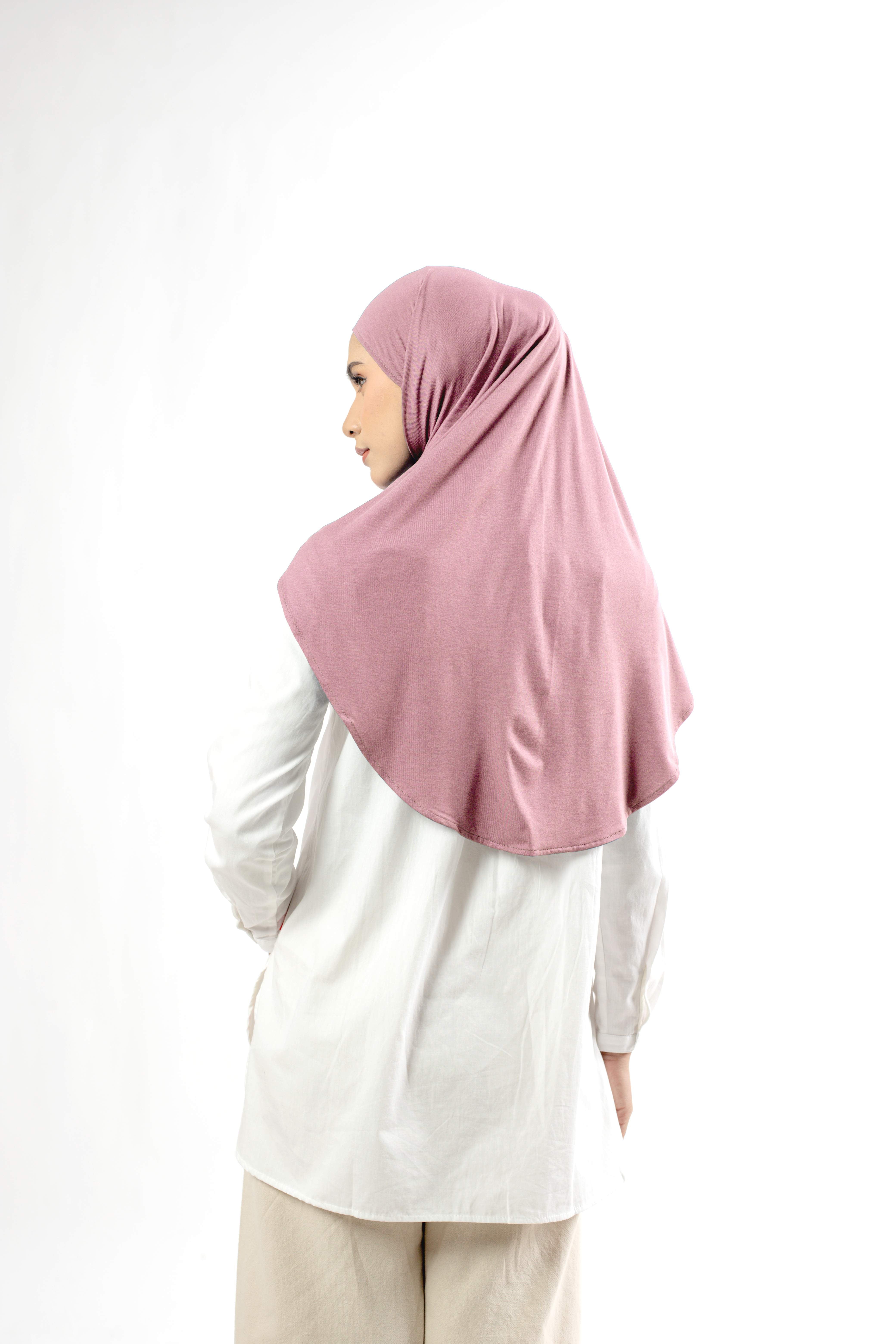 Small String Instant Hijab - Dusty Pink