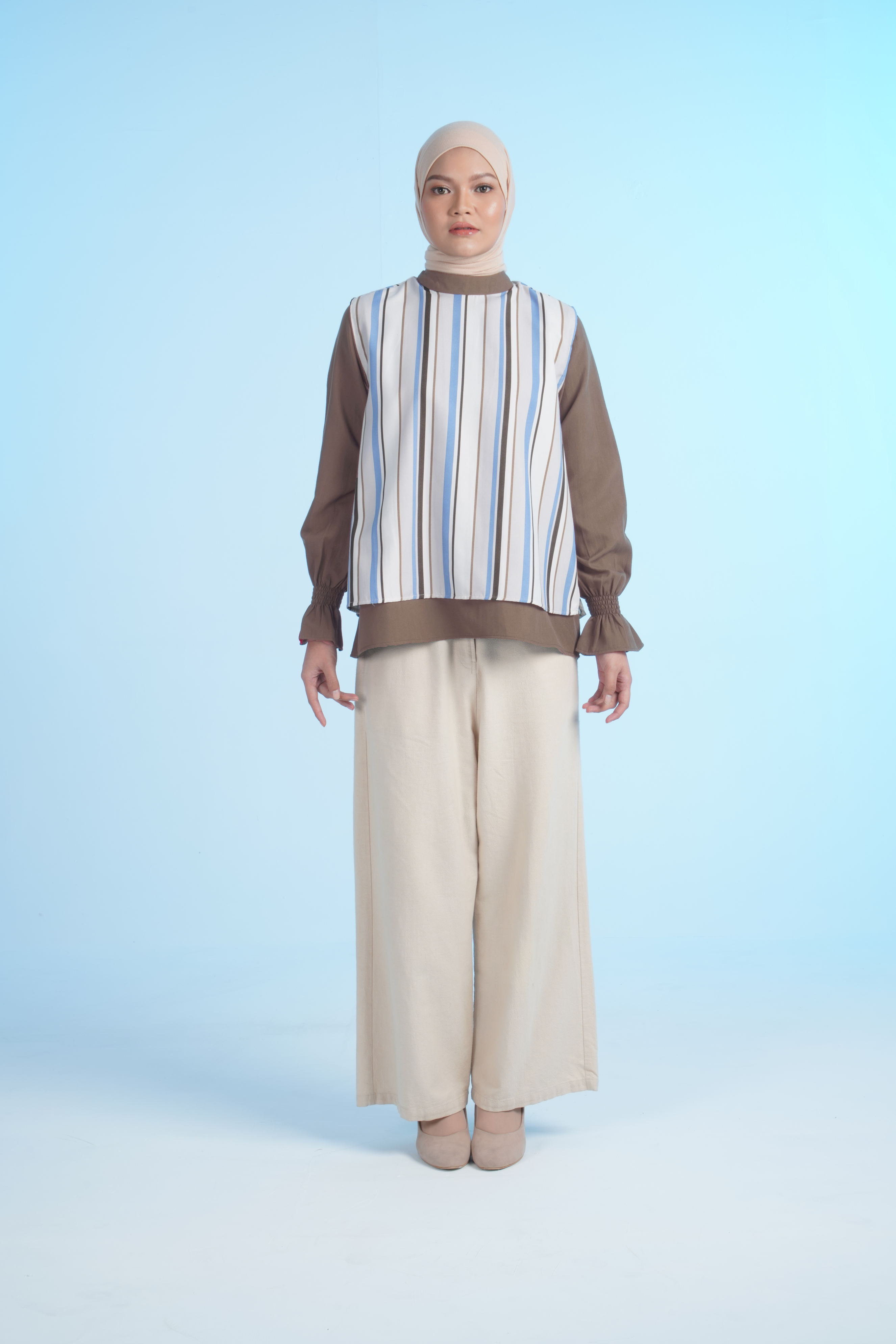 S TUNIC STRIPE - BROWN