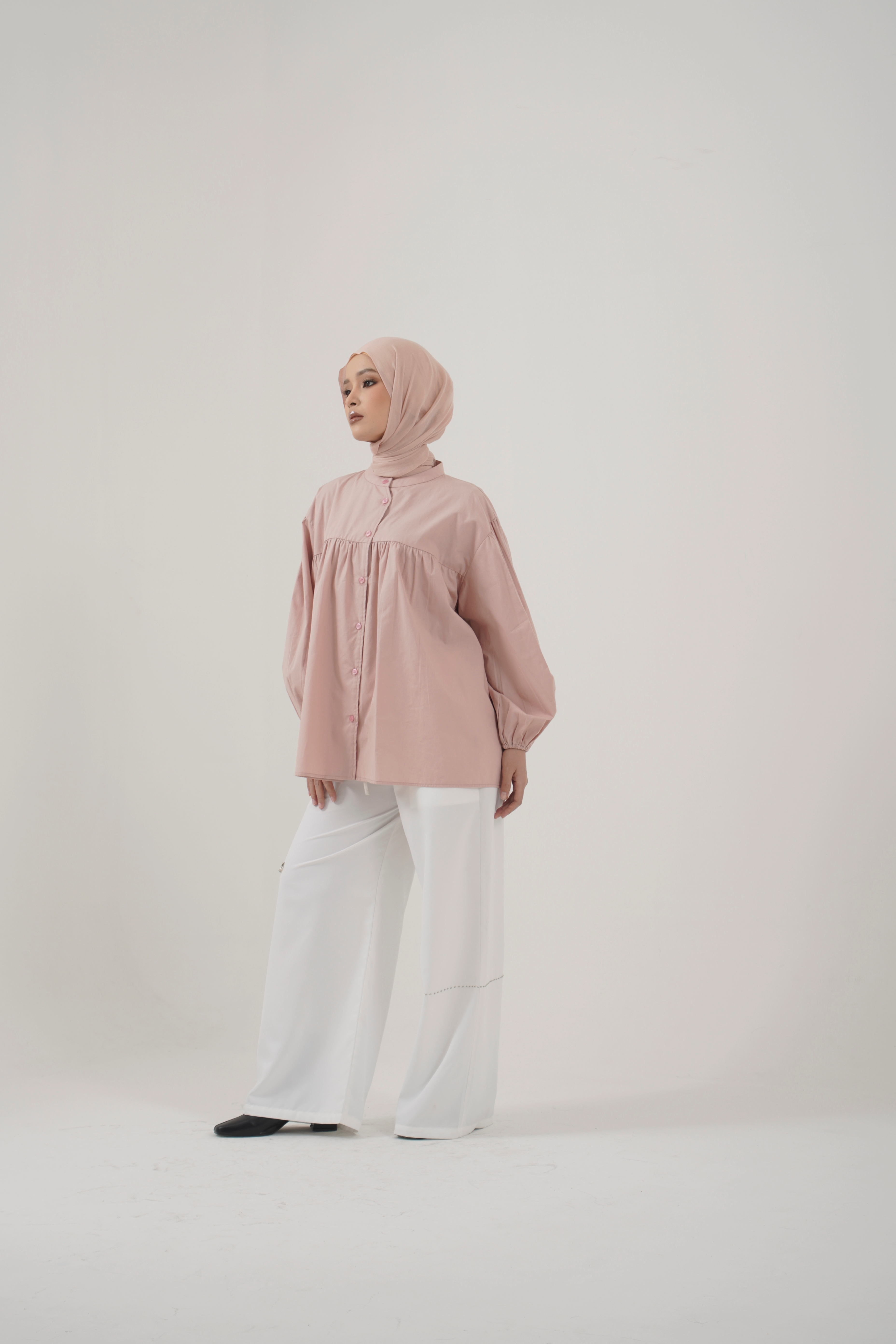 S TUNIC FRILL POPLIN