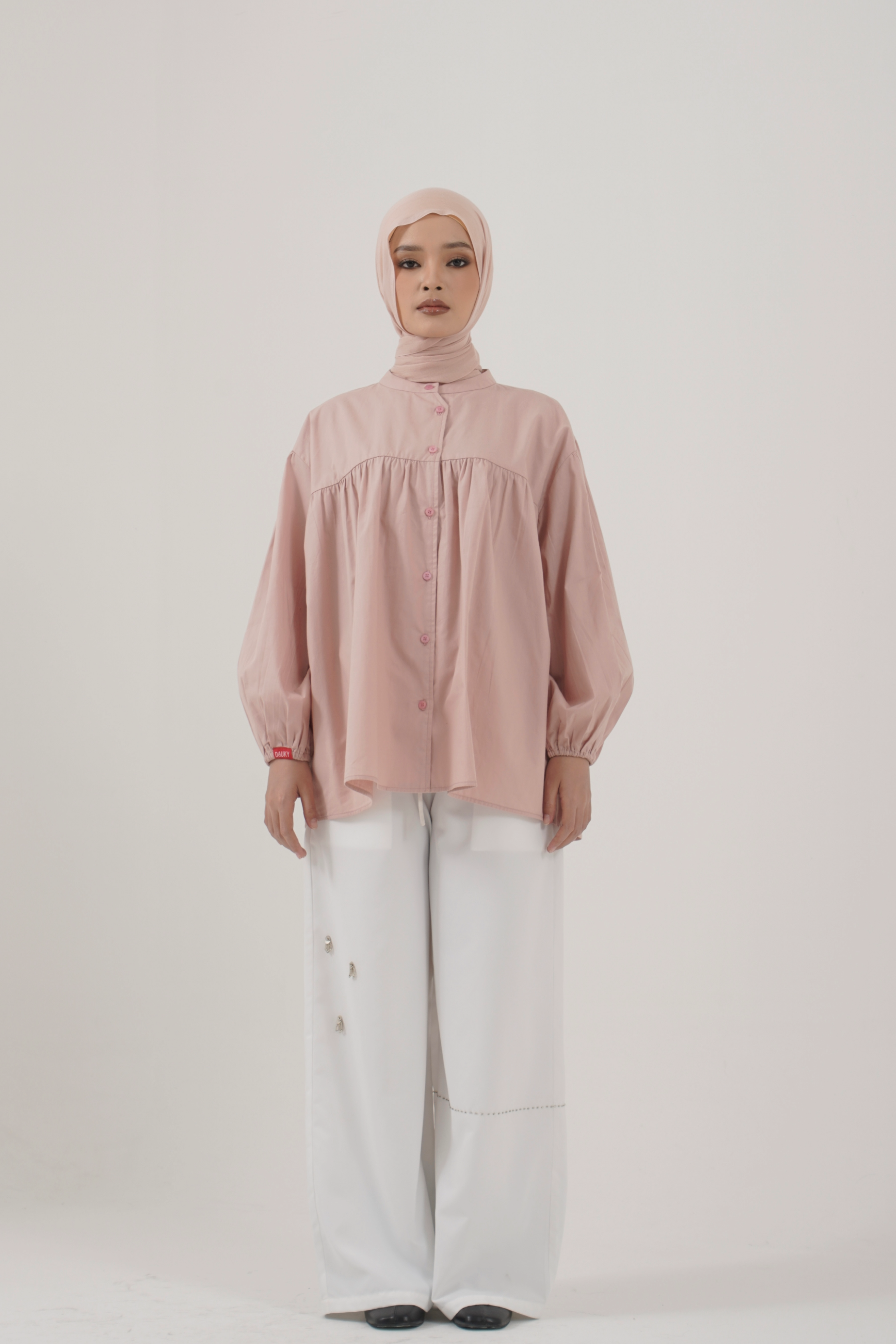 S TUNIC FRILL POPLIN