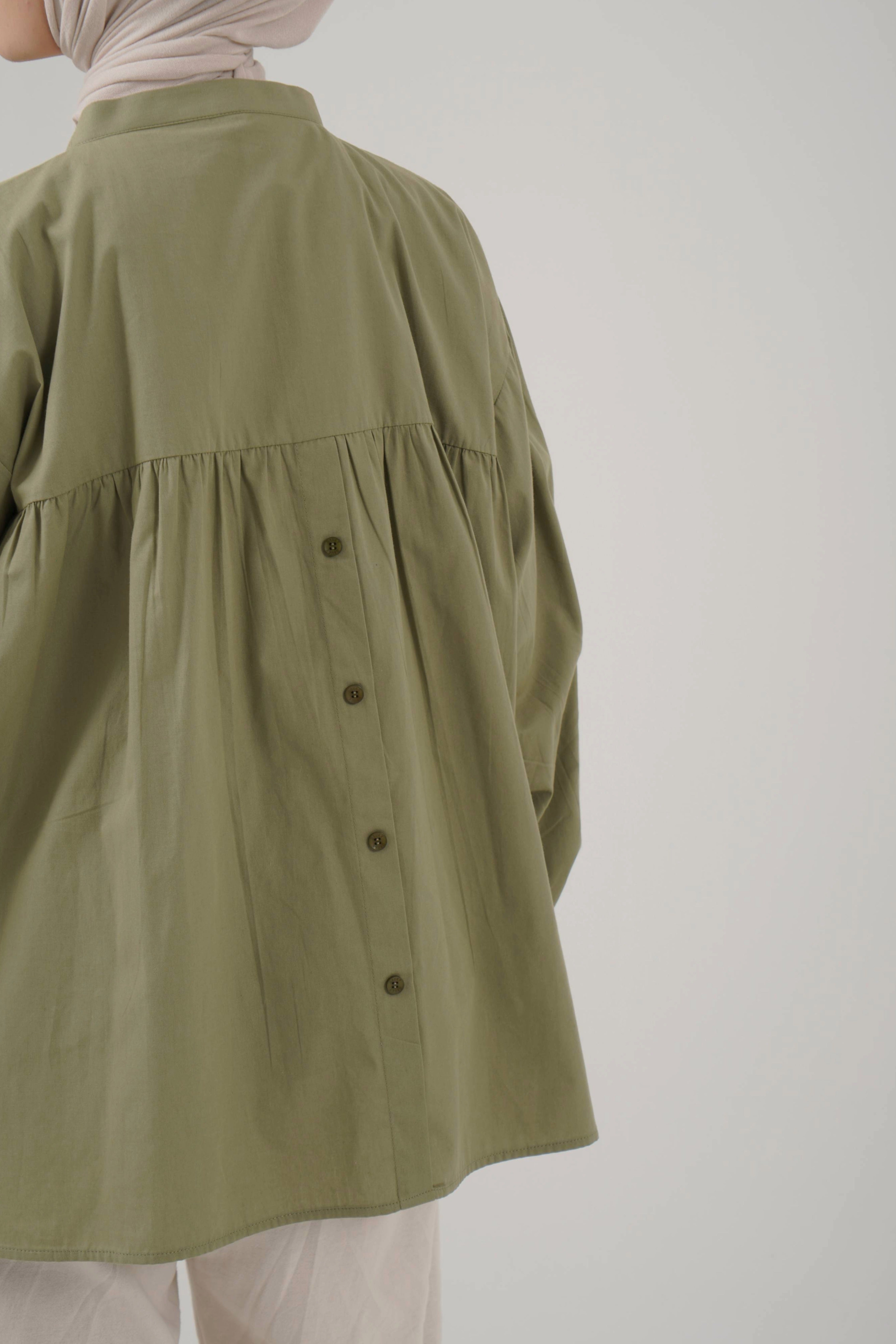 S TUNIC FRILL POPLIN