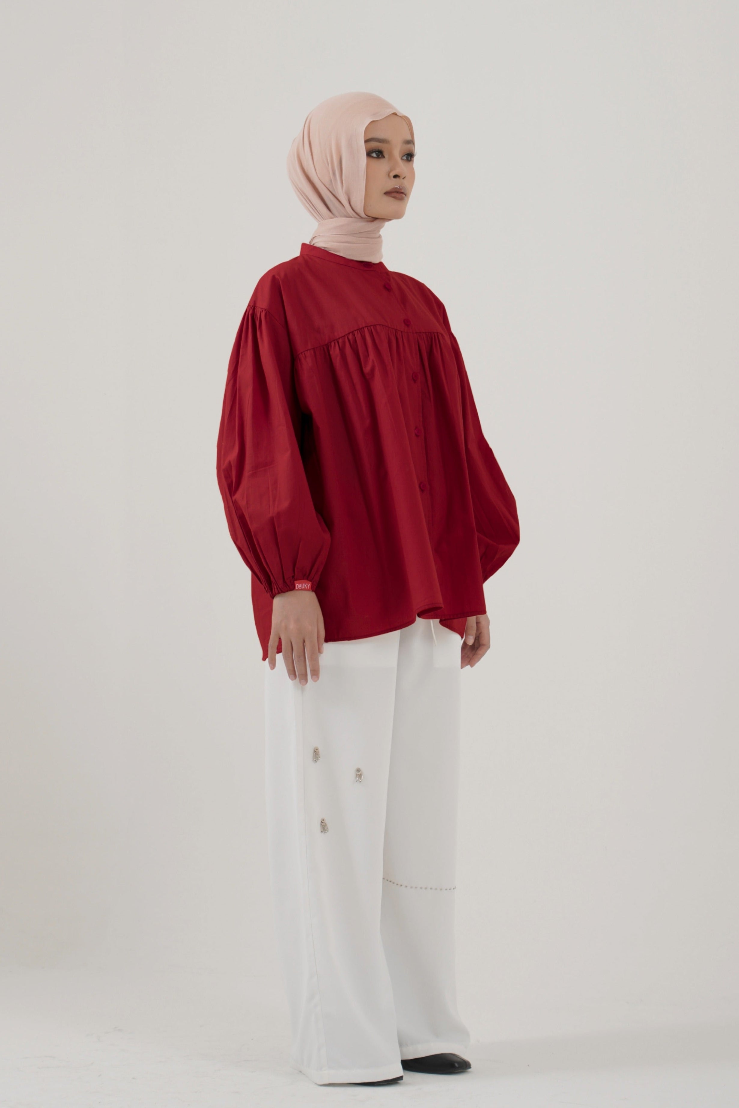 S TUNIC FRILL POPLIN