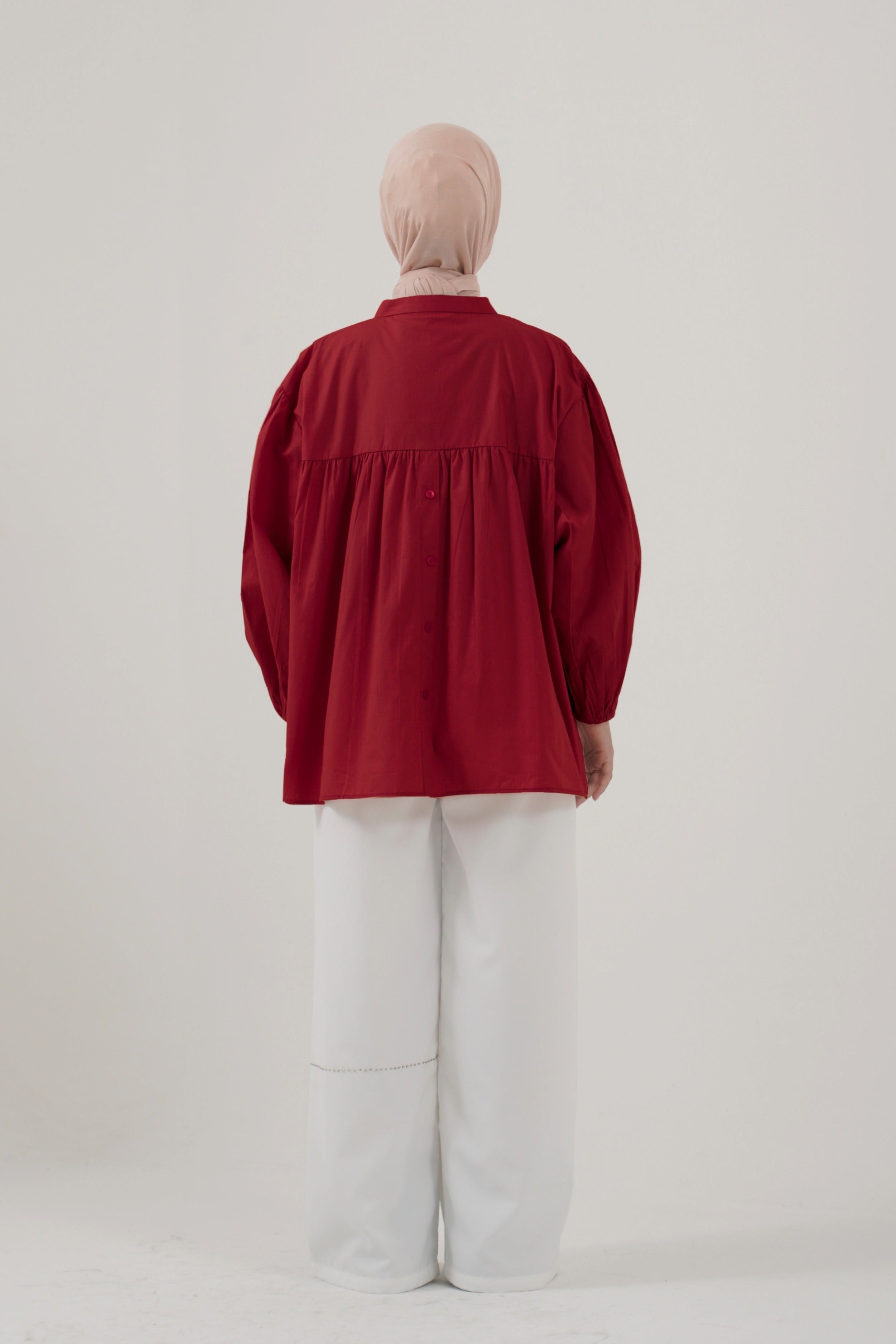 S TUNIC FRILL POPLIN