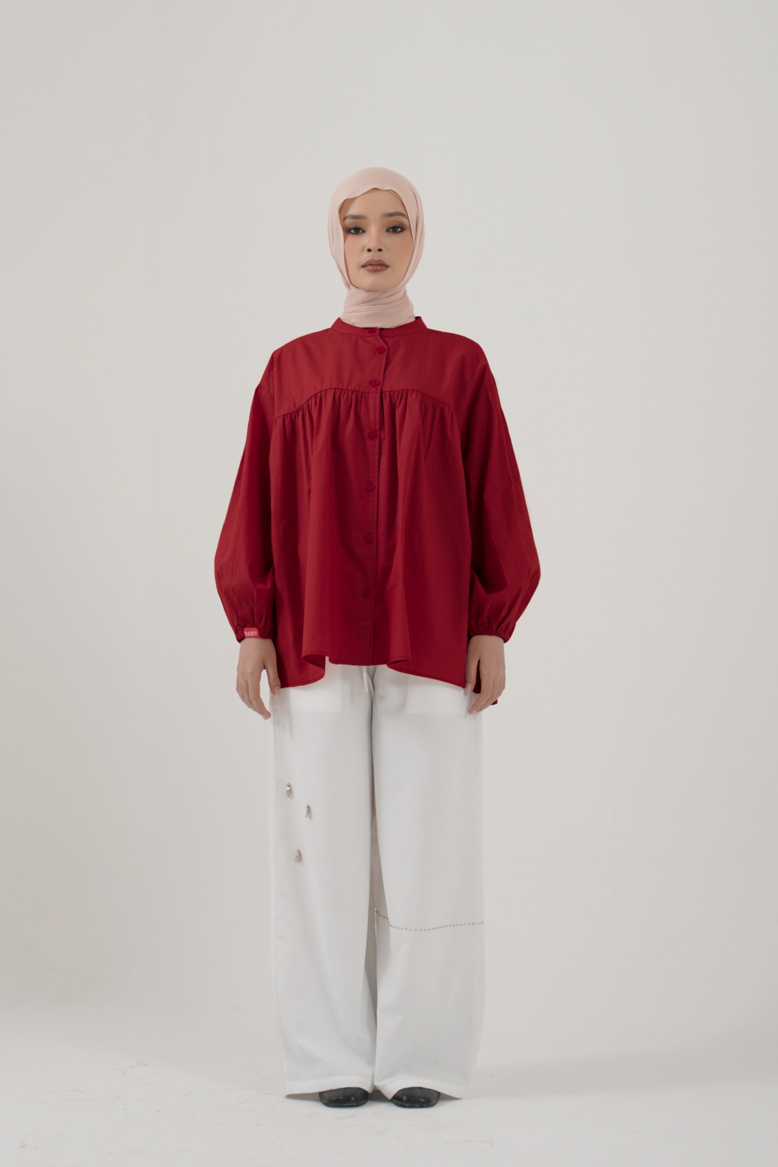 S TUNIC FRILL POPLIN