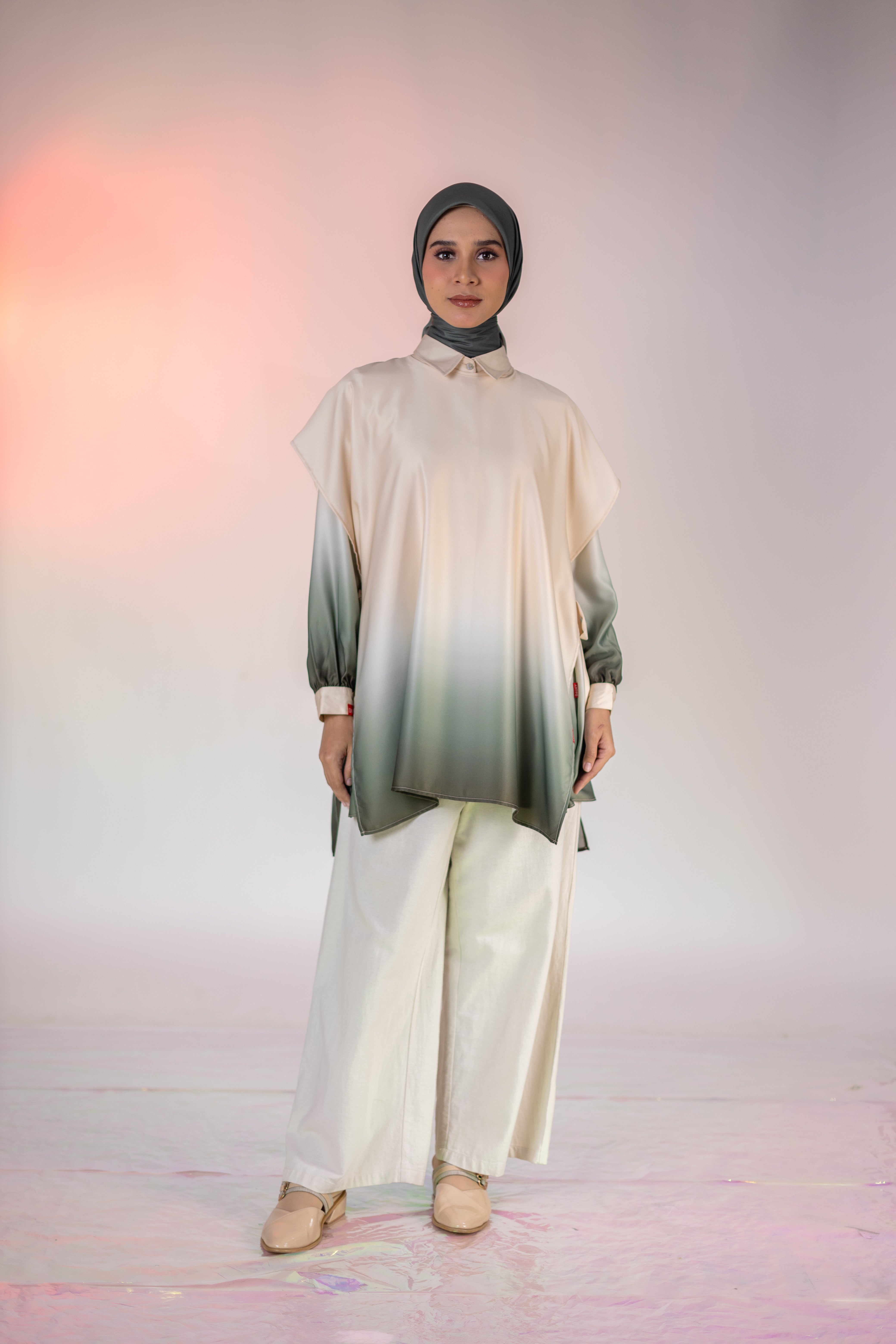 Vest Boxy Ombre - Beige