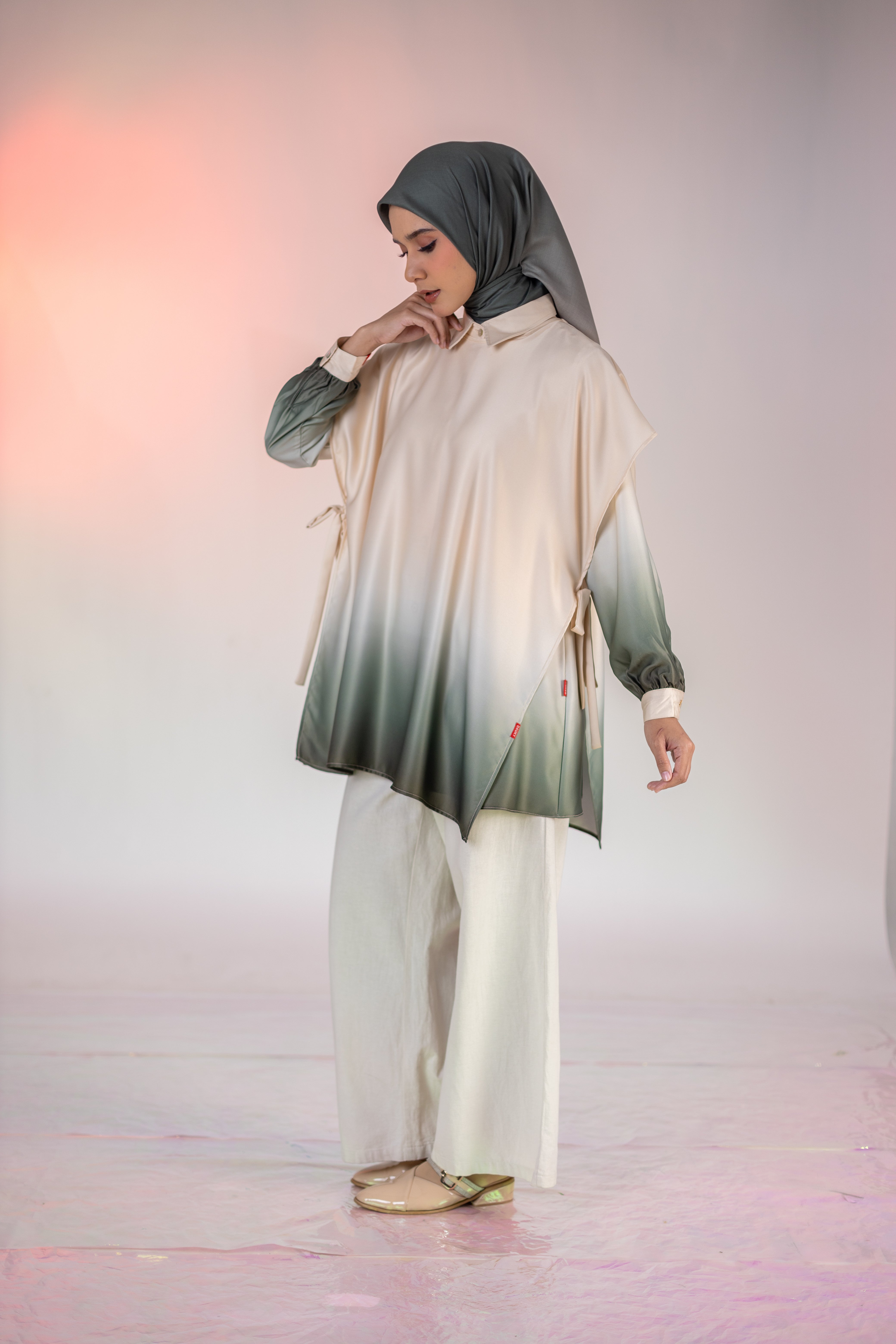 Vest Boxy Ombre - Beige