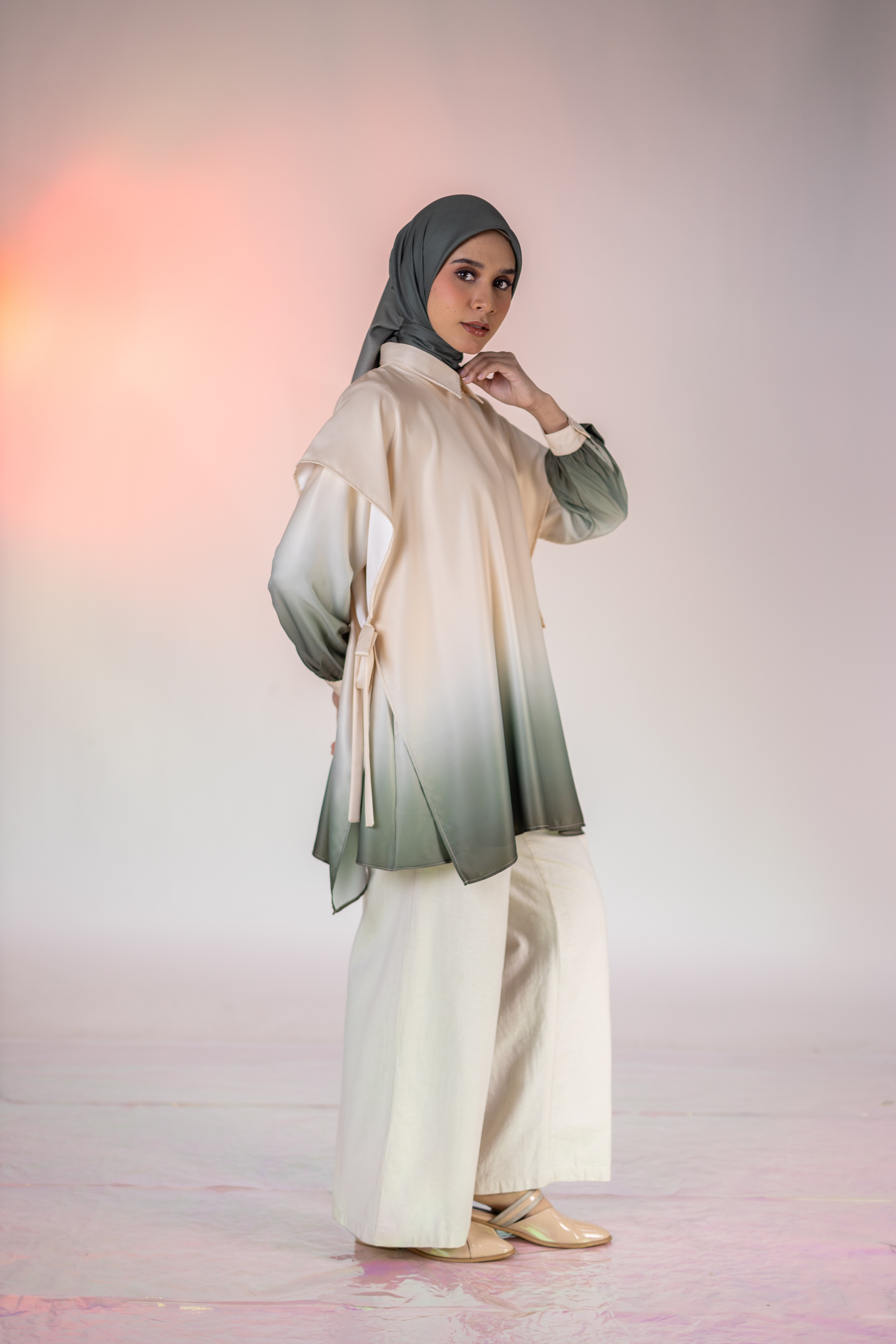 Vest Boxy Ombre - Beige