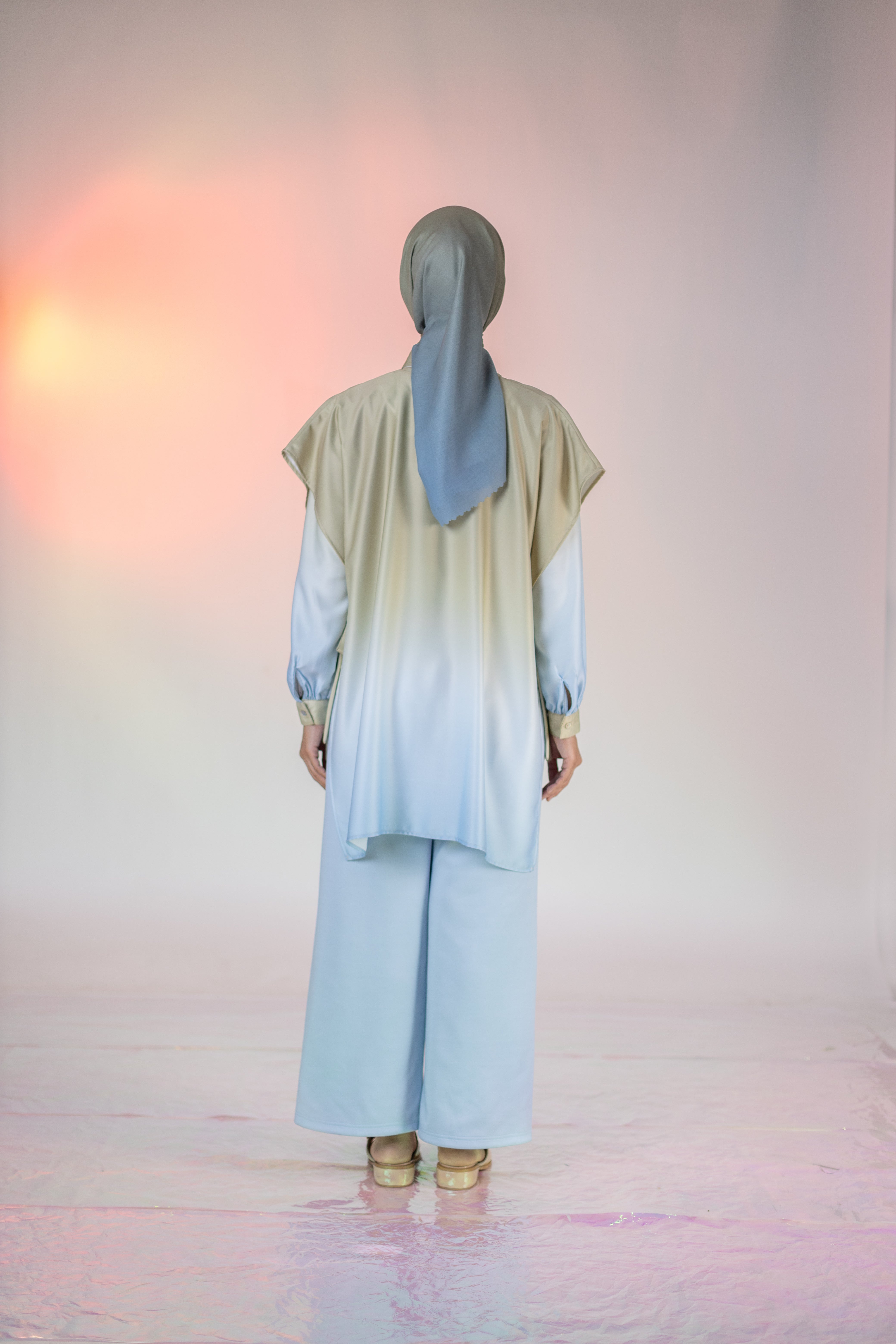 Vest Boxy Ombre - Sand