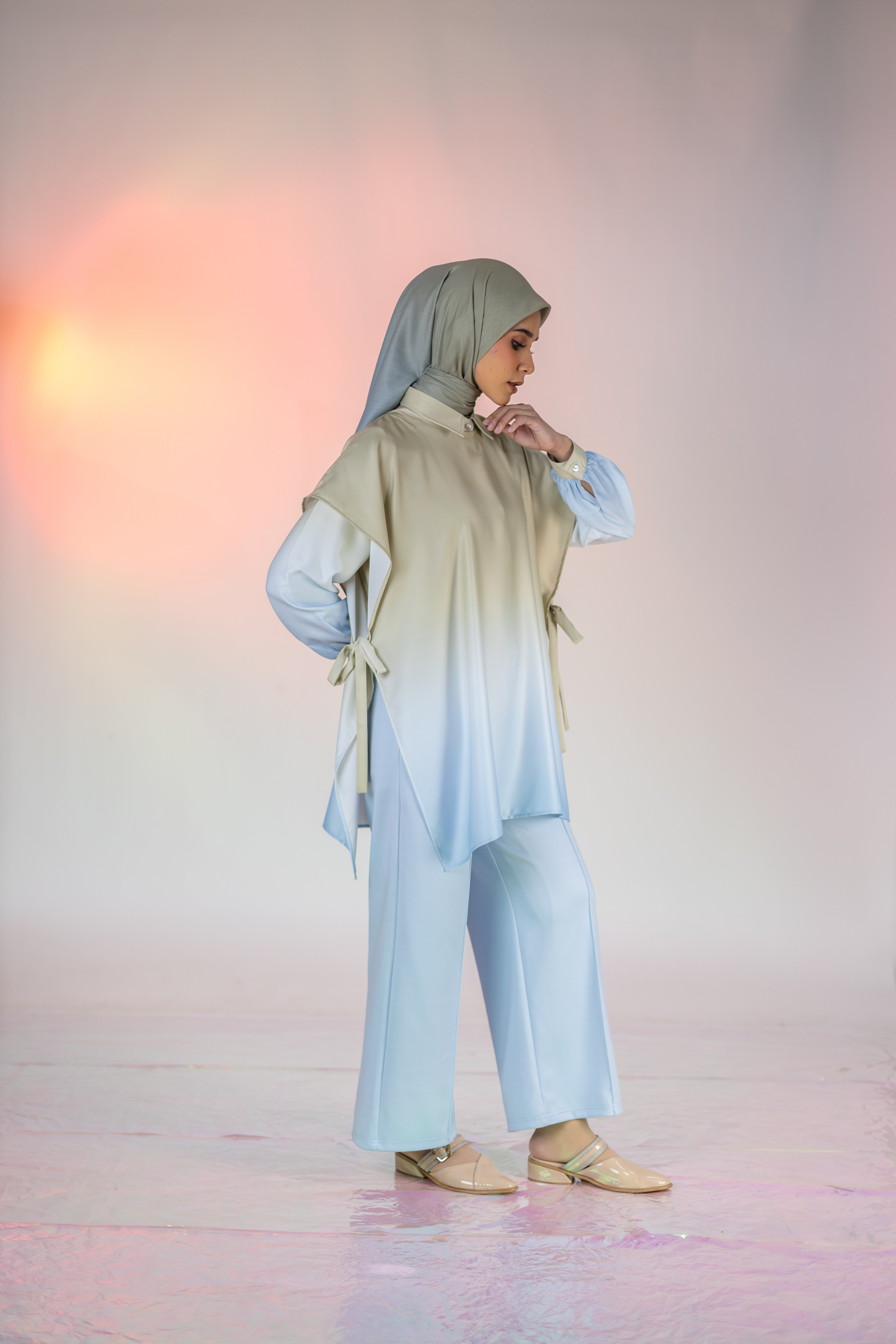 Vest Boxy Ombre - Sand