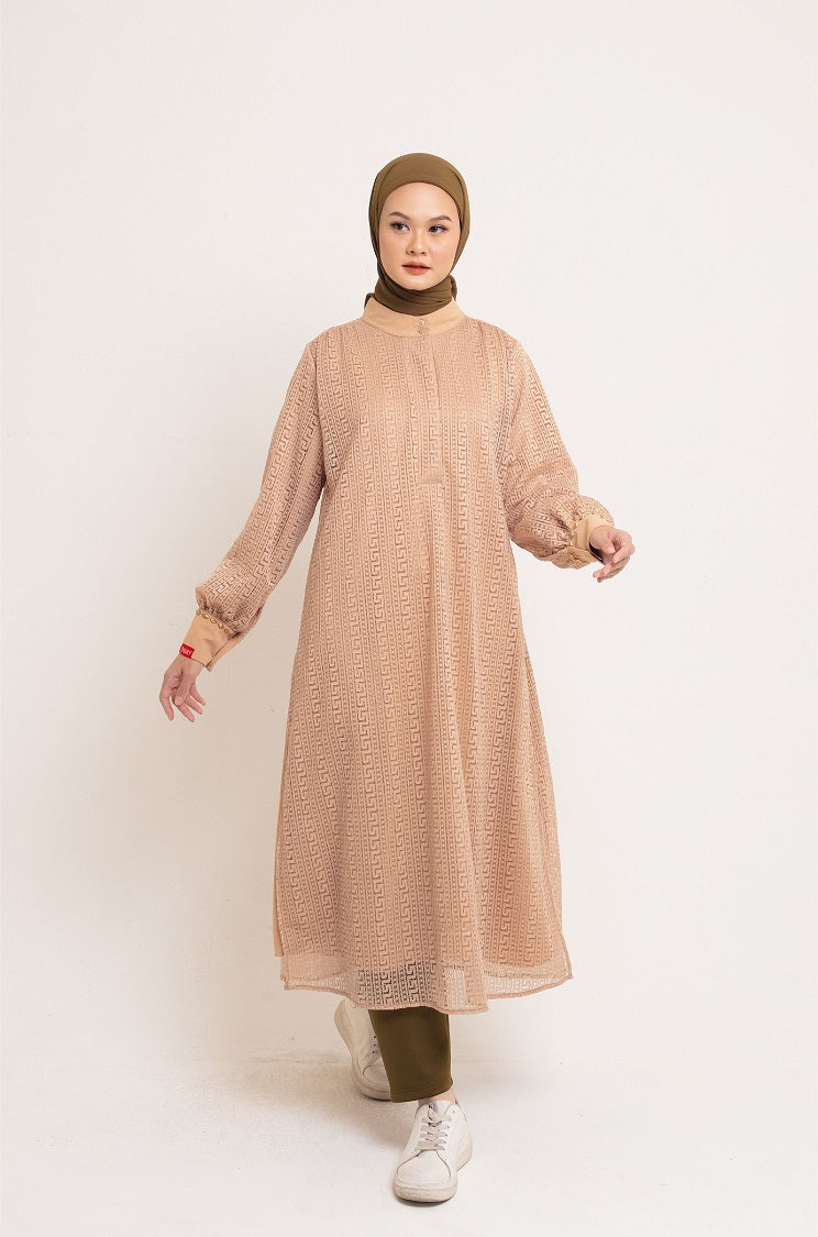 M Dress Geo Lace - Midi Dress A-Line Dinamis & Elegan | Dauky Moslem Fashion M Dress Geo Lace - Midi Dress A-Line Dinamis & Elegan | Dauky Moslem Fashion