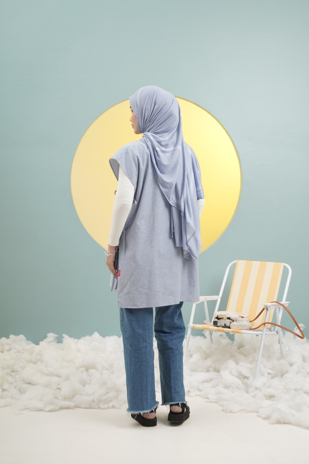VEST LONG EMBRO DENIM
