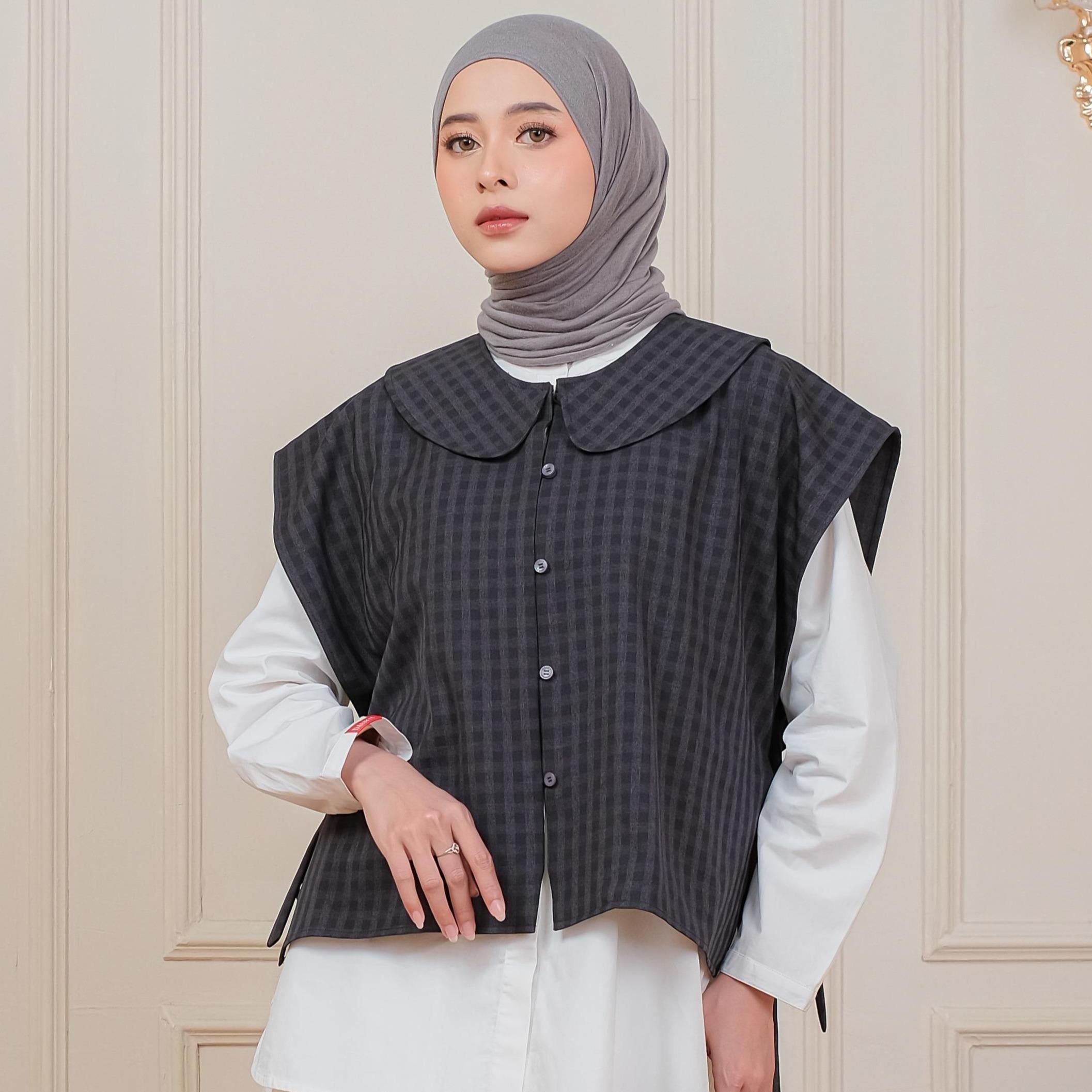 VEST ASYMMETRIC PLAID